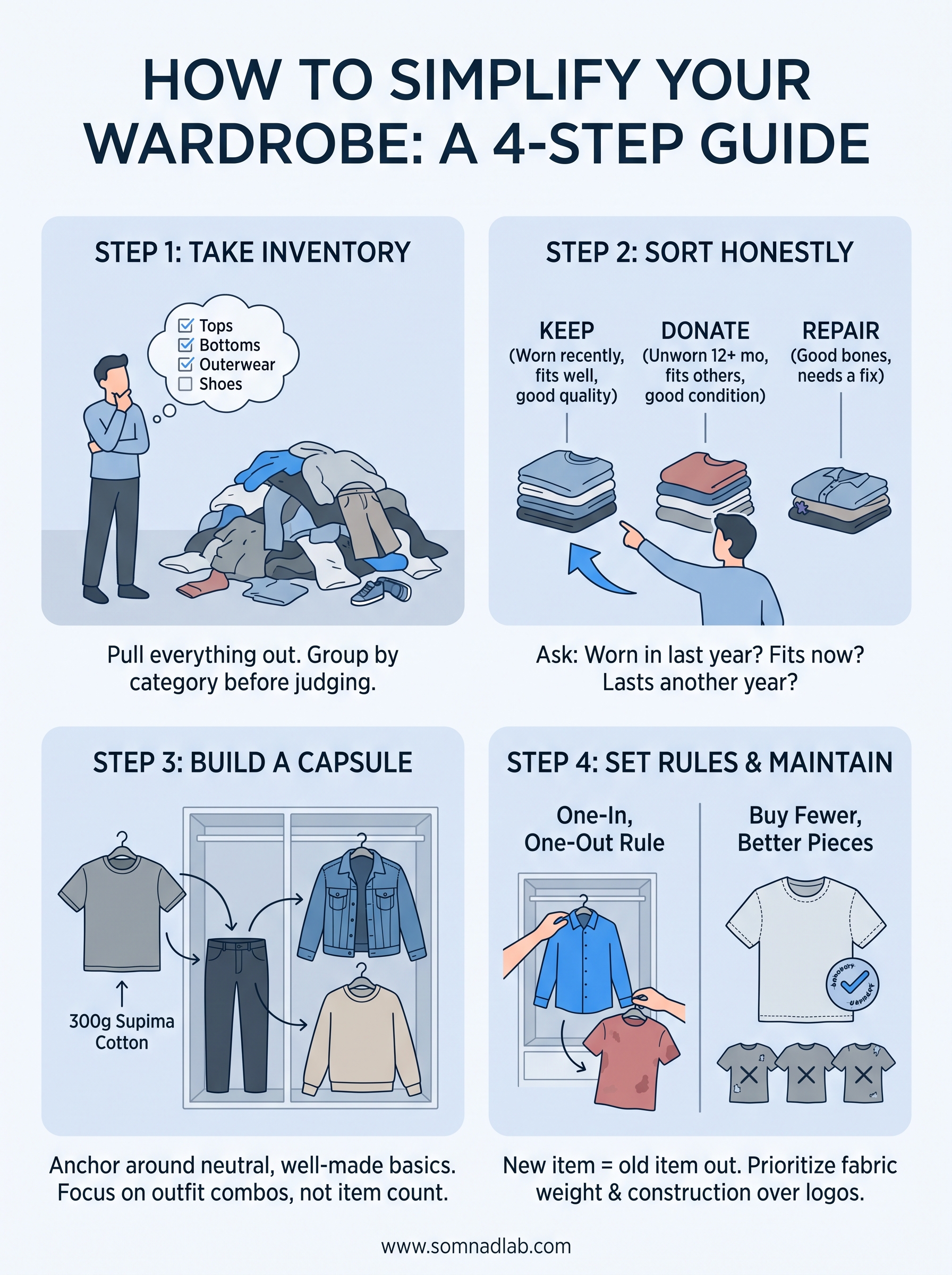 how to simplify your wardrobe infographic