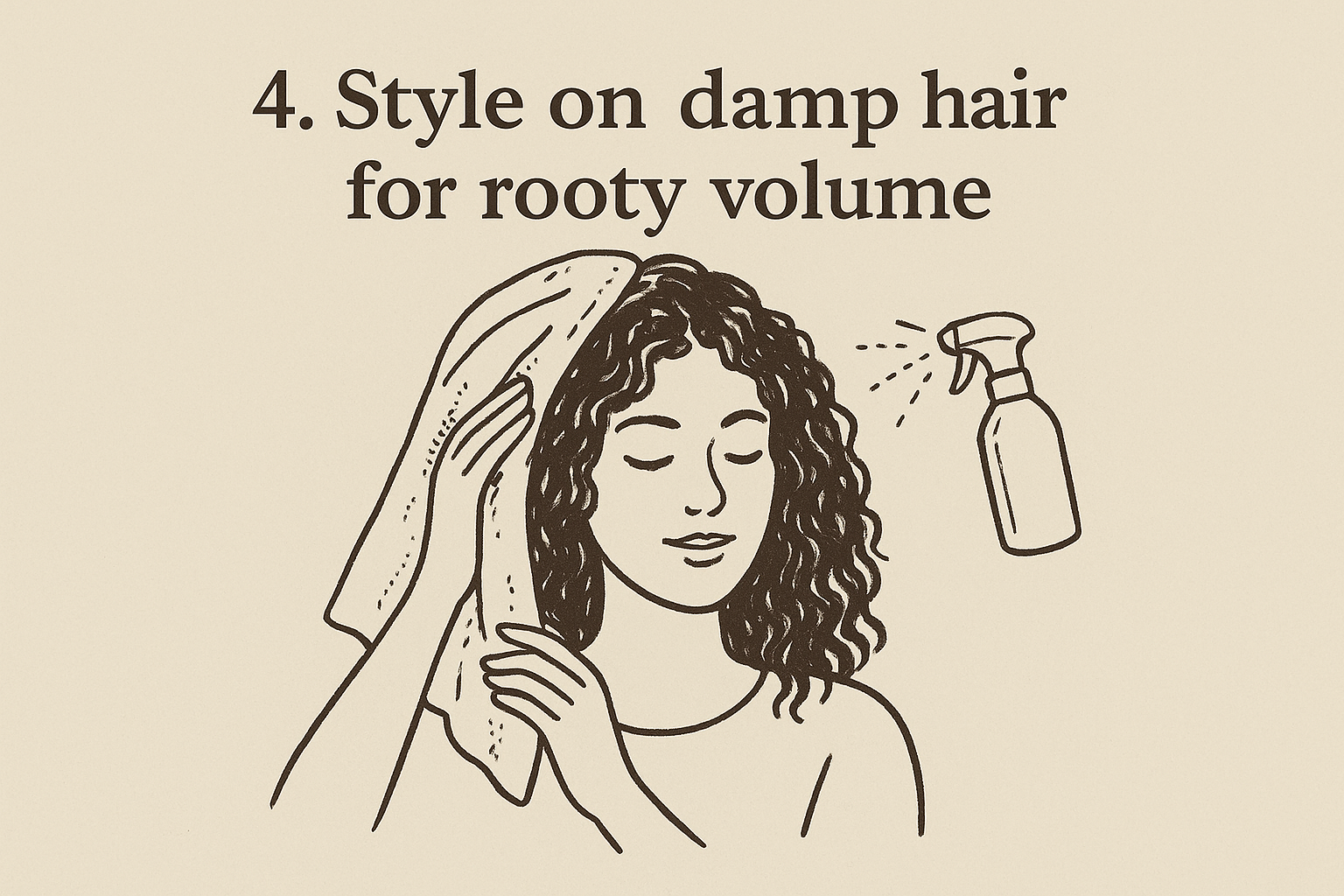 3. Style on damp hair for rooty volume