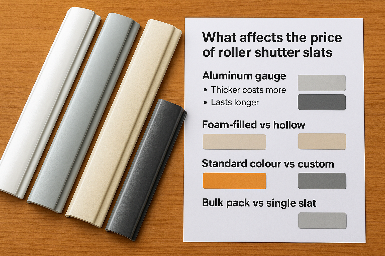 What affects the price of roller shutter slats