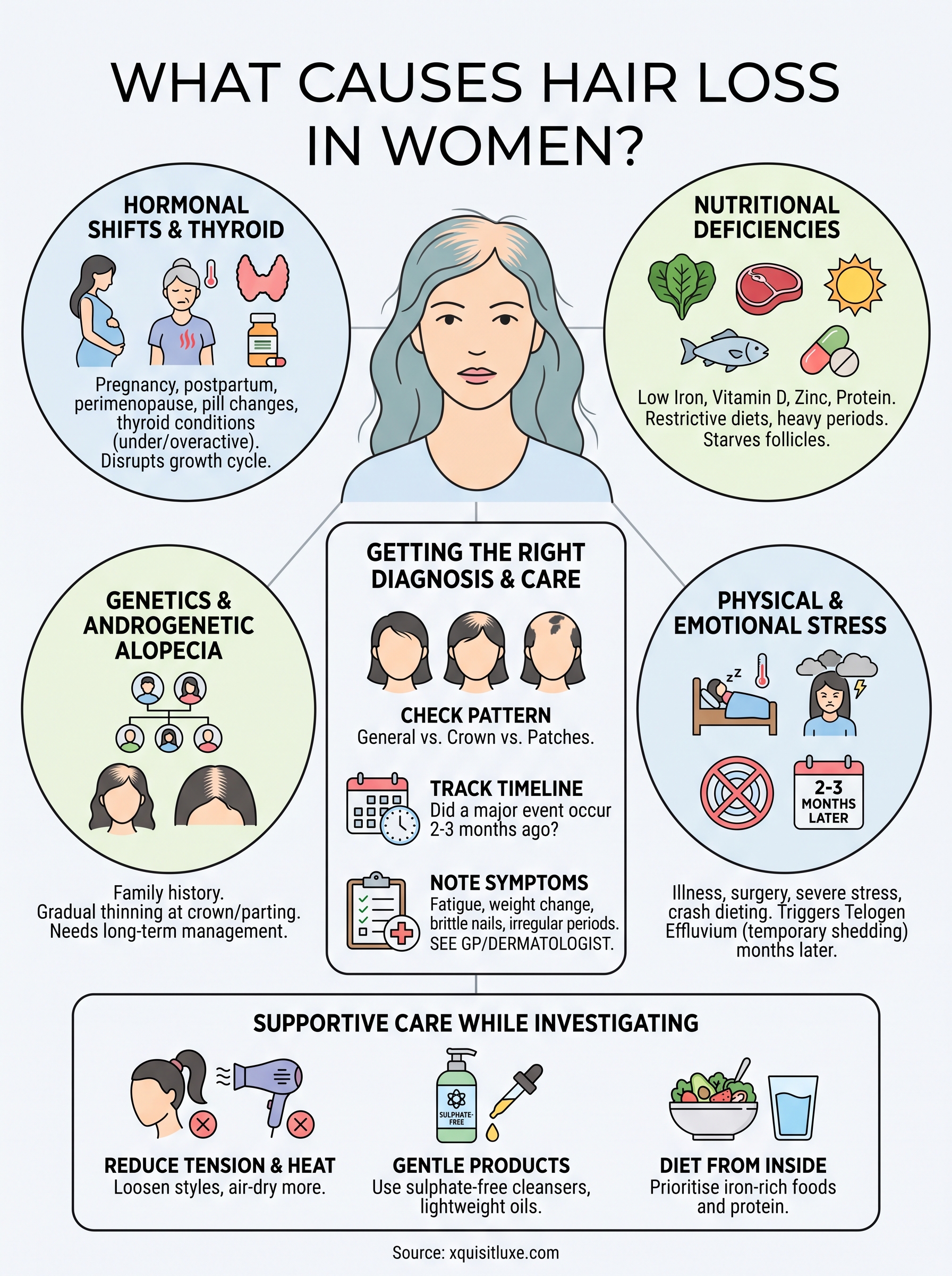 what causes hair loss in women infographic