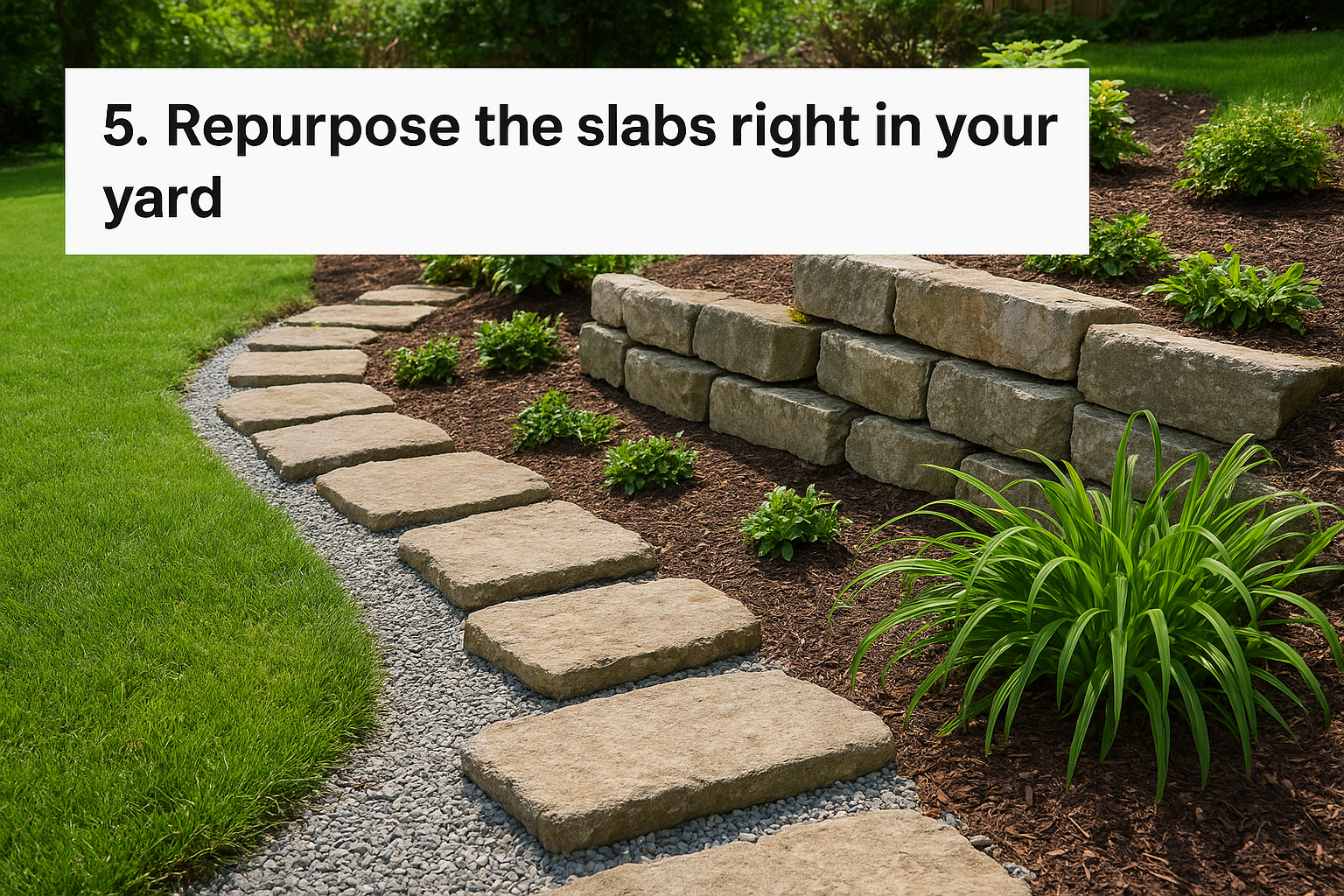 5. Repurpose the slabs right in your yard