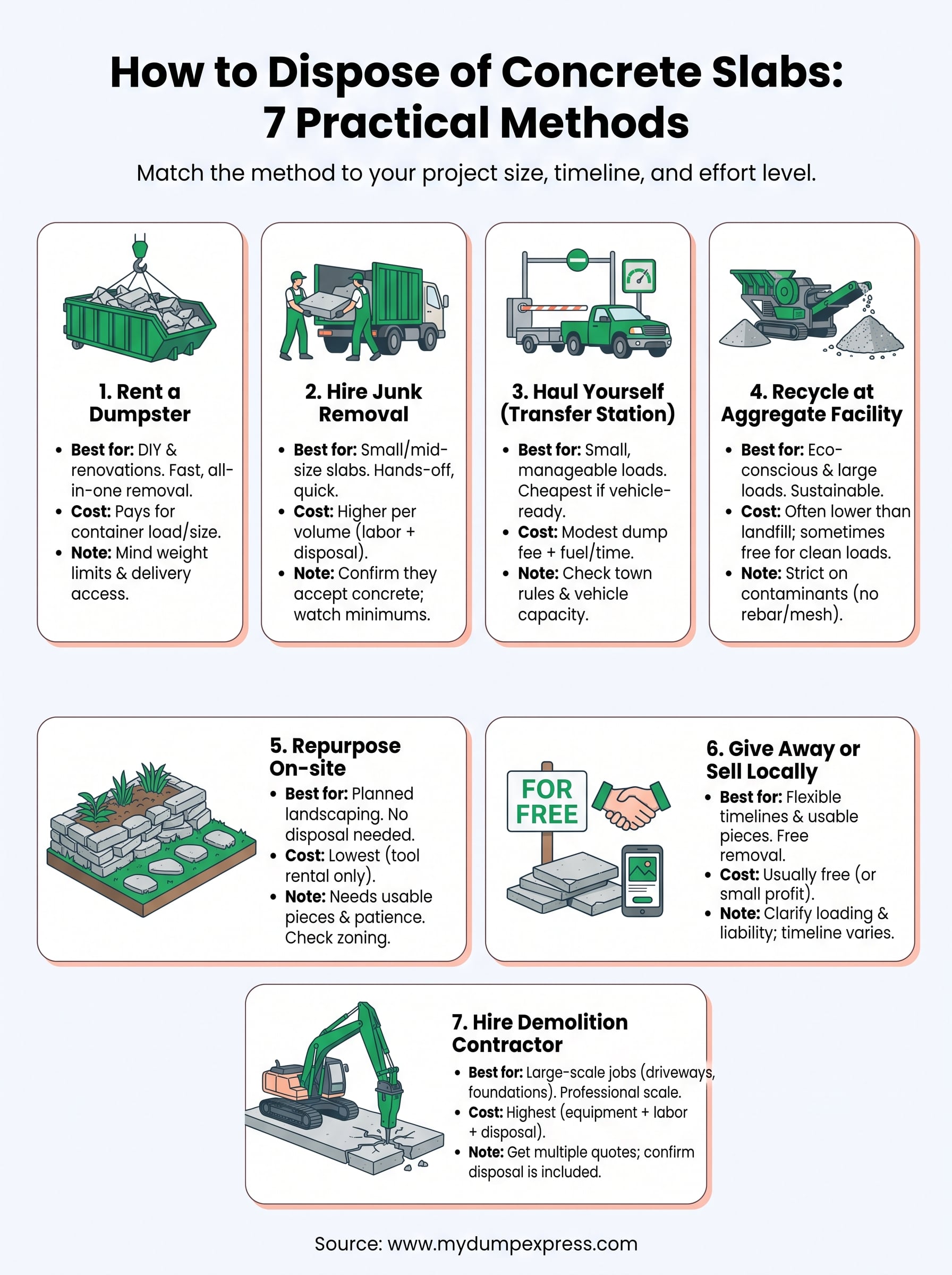how to dispose of concrete slabs infographic
