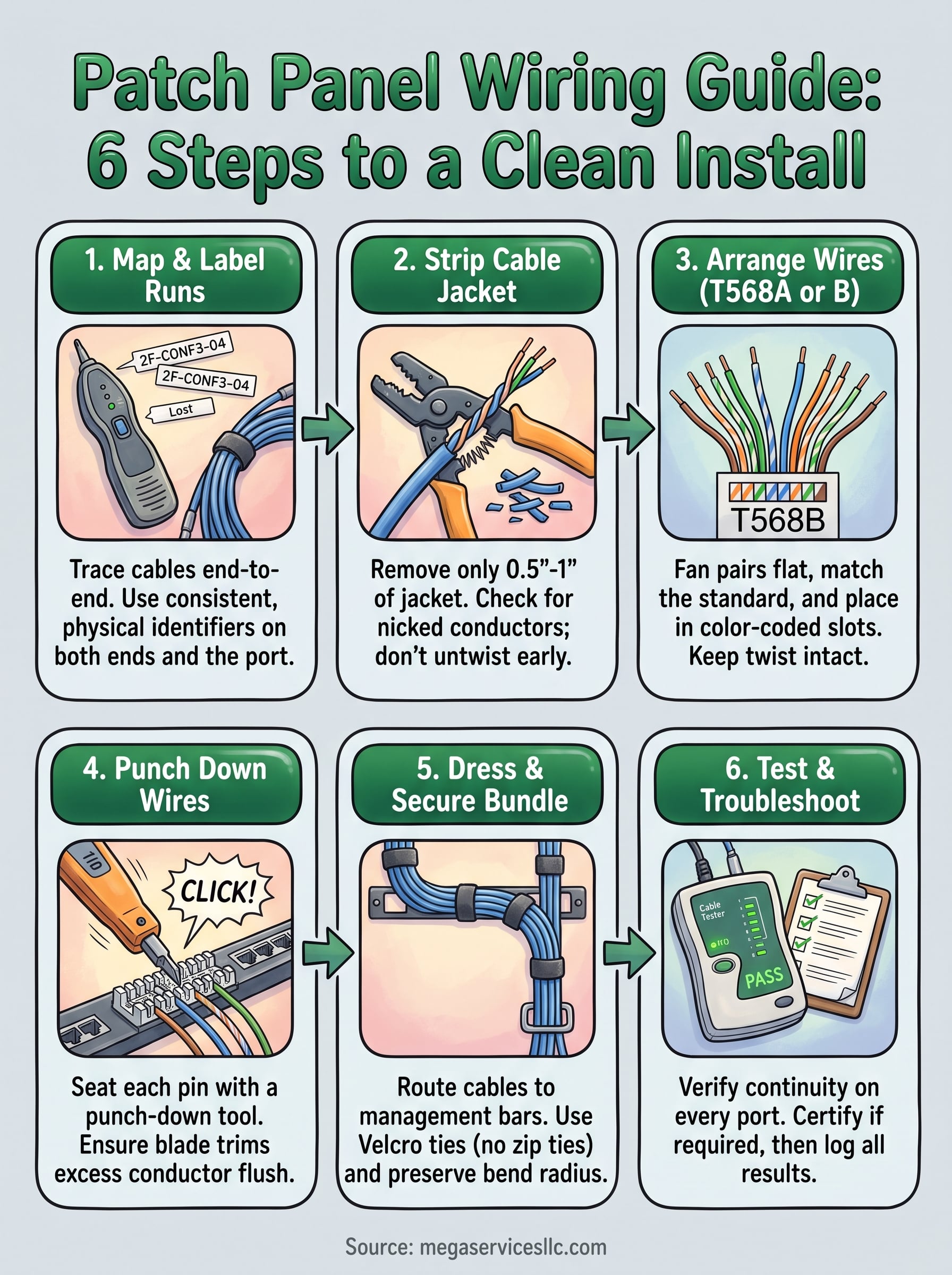 patch panel wiring guide infographic