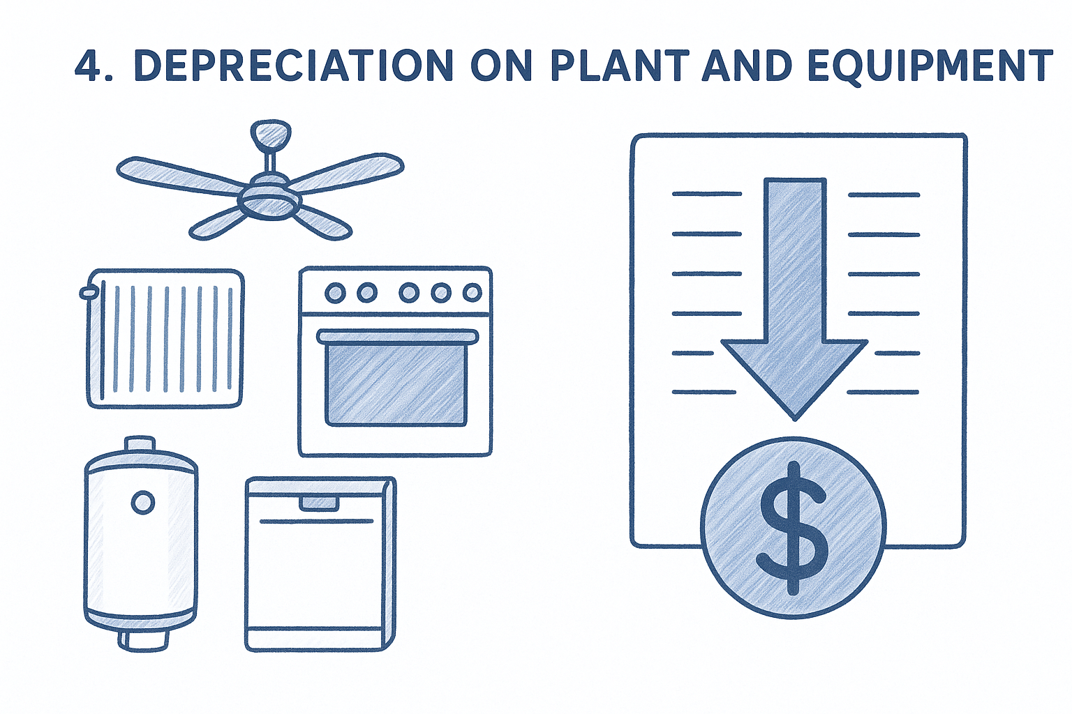 4. Depreciation on plant and equipment