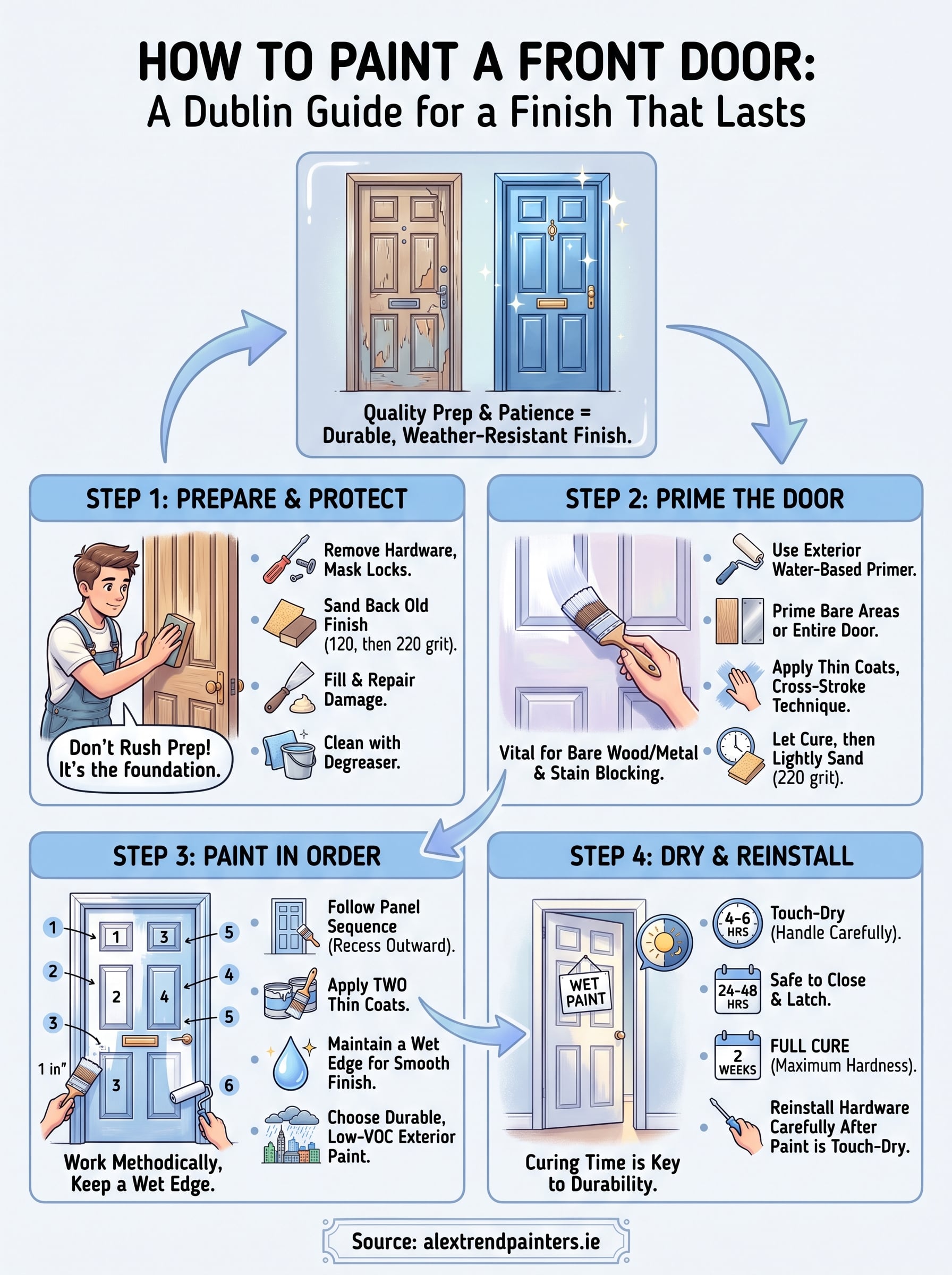 How to Paint a Front Door: Step-by-Step Guide 3 how paint front door infographic