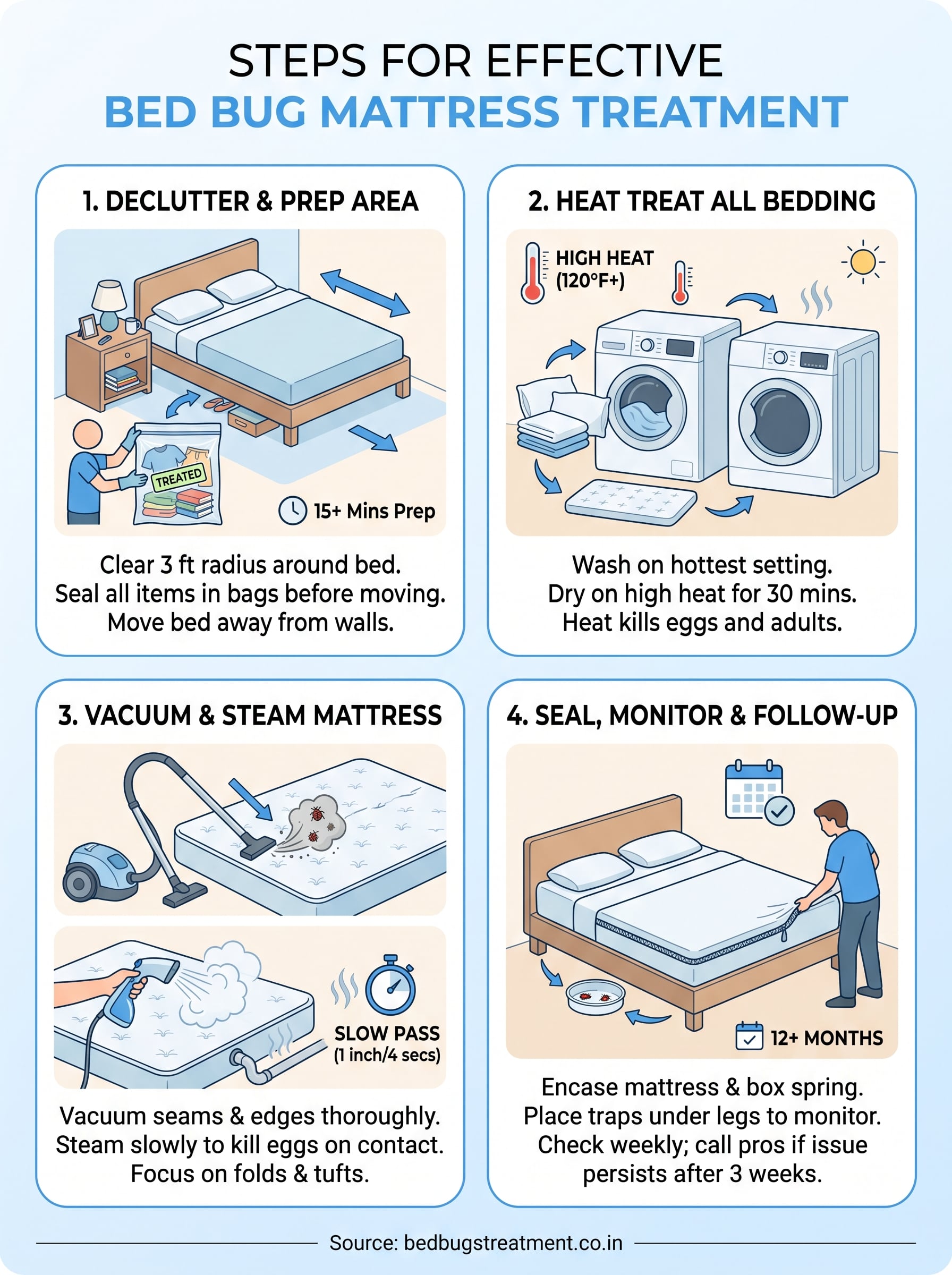 bed treatment for bed bugs infographic