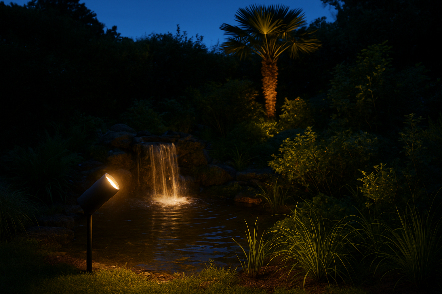 Highlighting water features and greenery