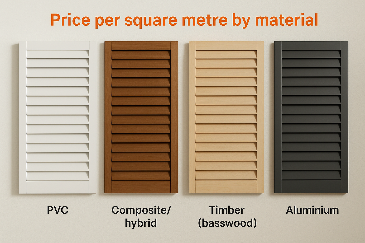 Price per square metre by material