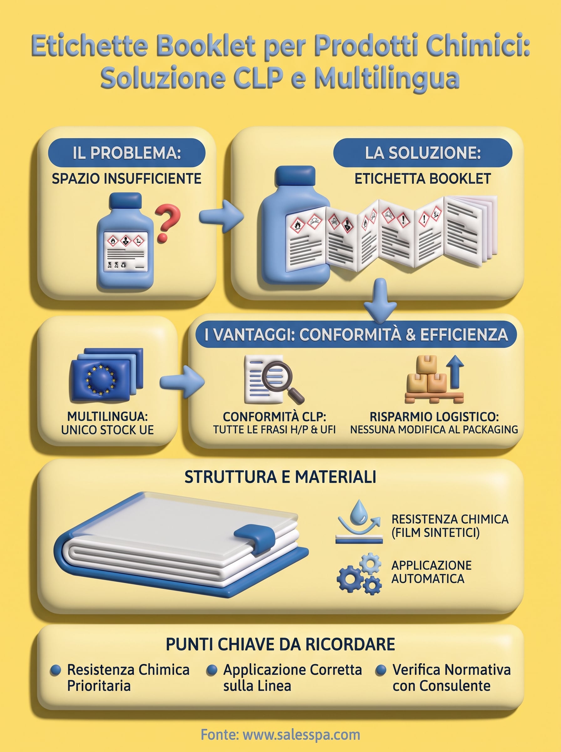 etichette booklet per prodotti chimici infographic