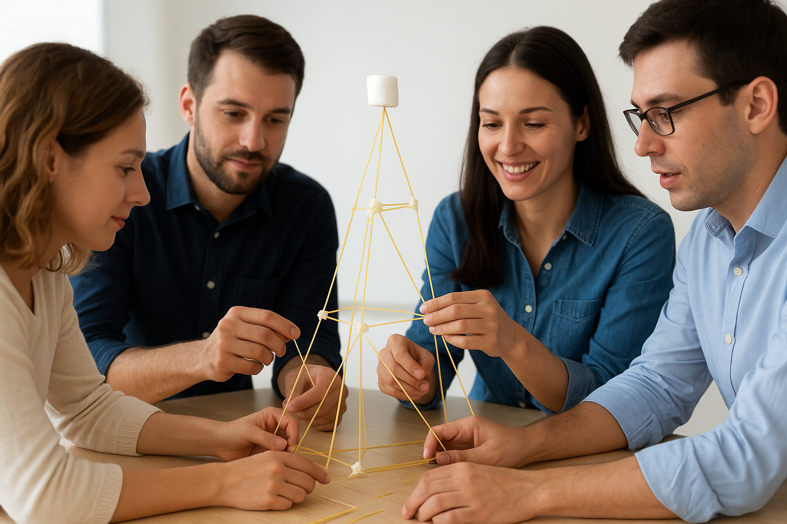 5. Marshmallow and spaghetti tower