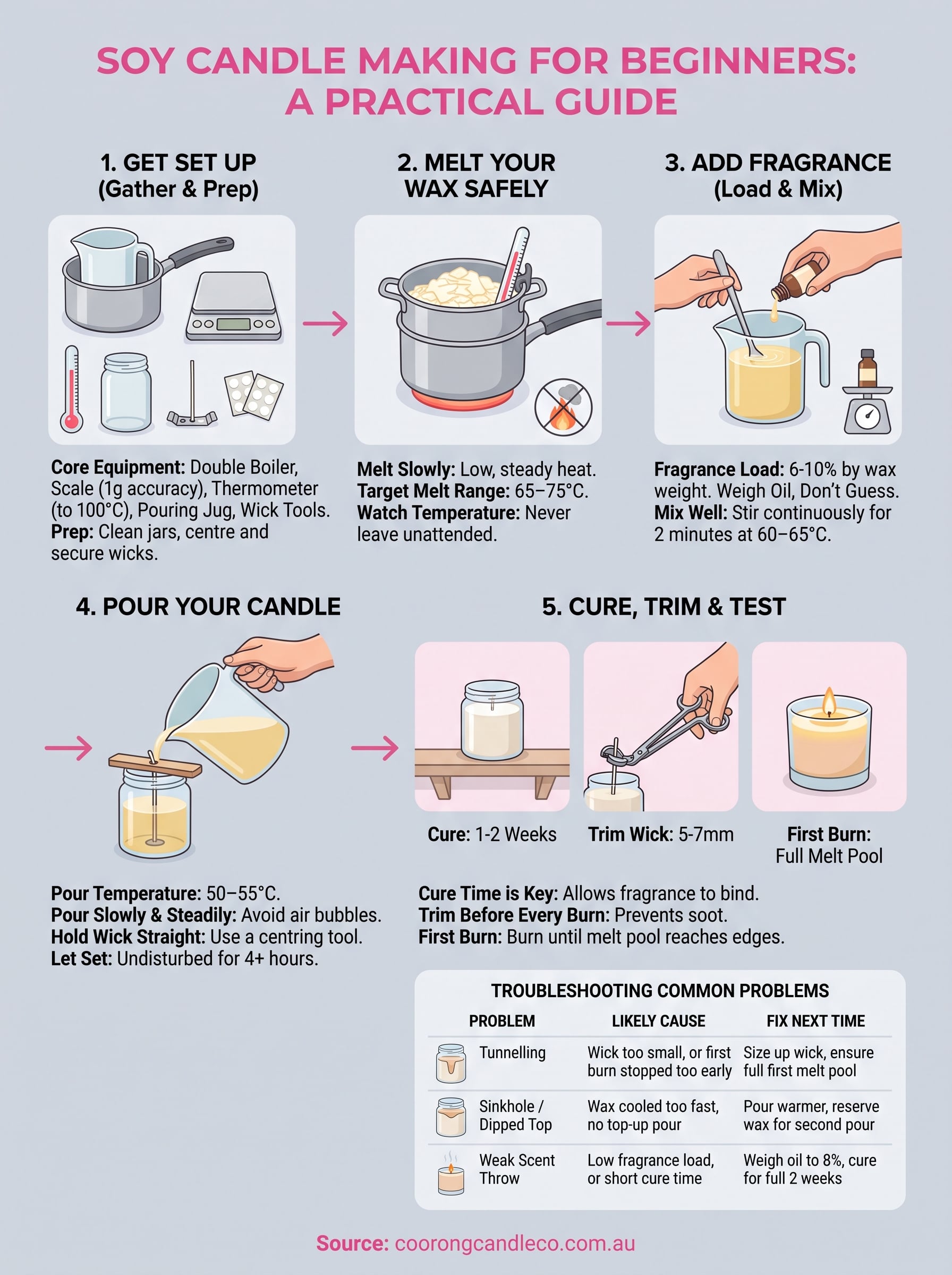candle making for beginners infographic
