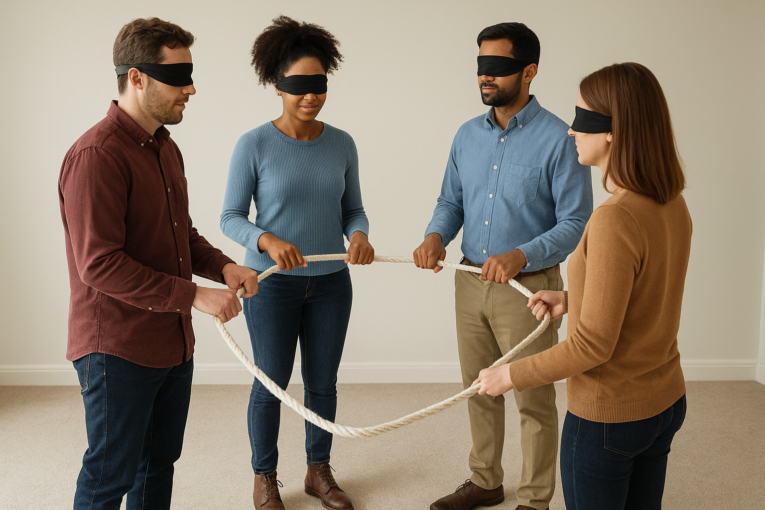 6. Blind square rope challenge