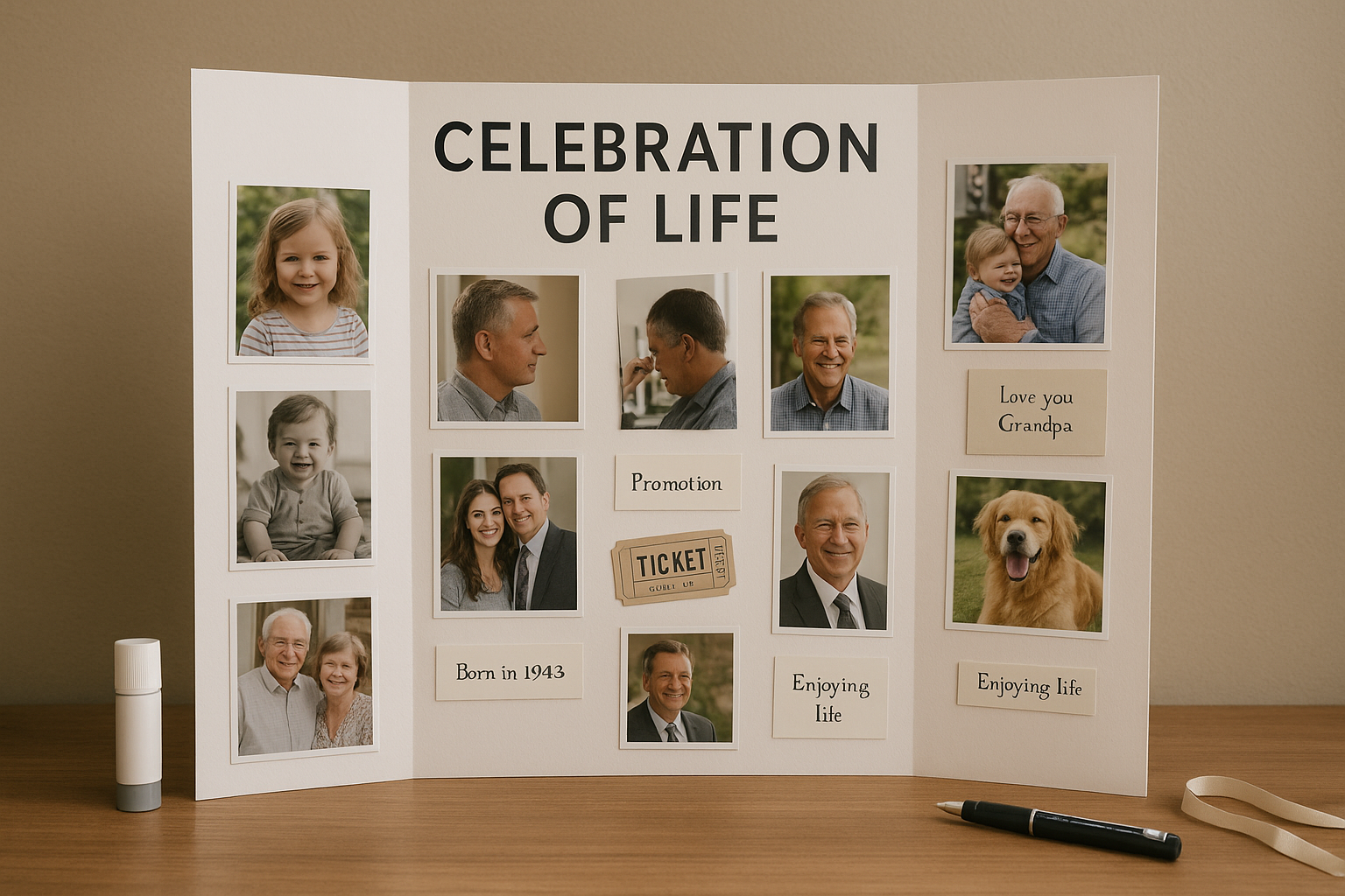 6. Design a celebration of life poster board