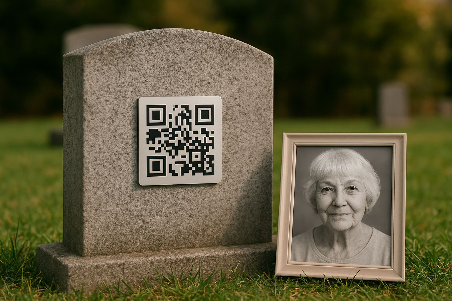 10. Attach a QR code memorial to a headstone or frame