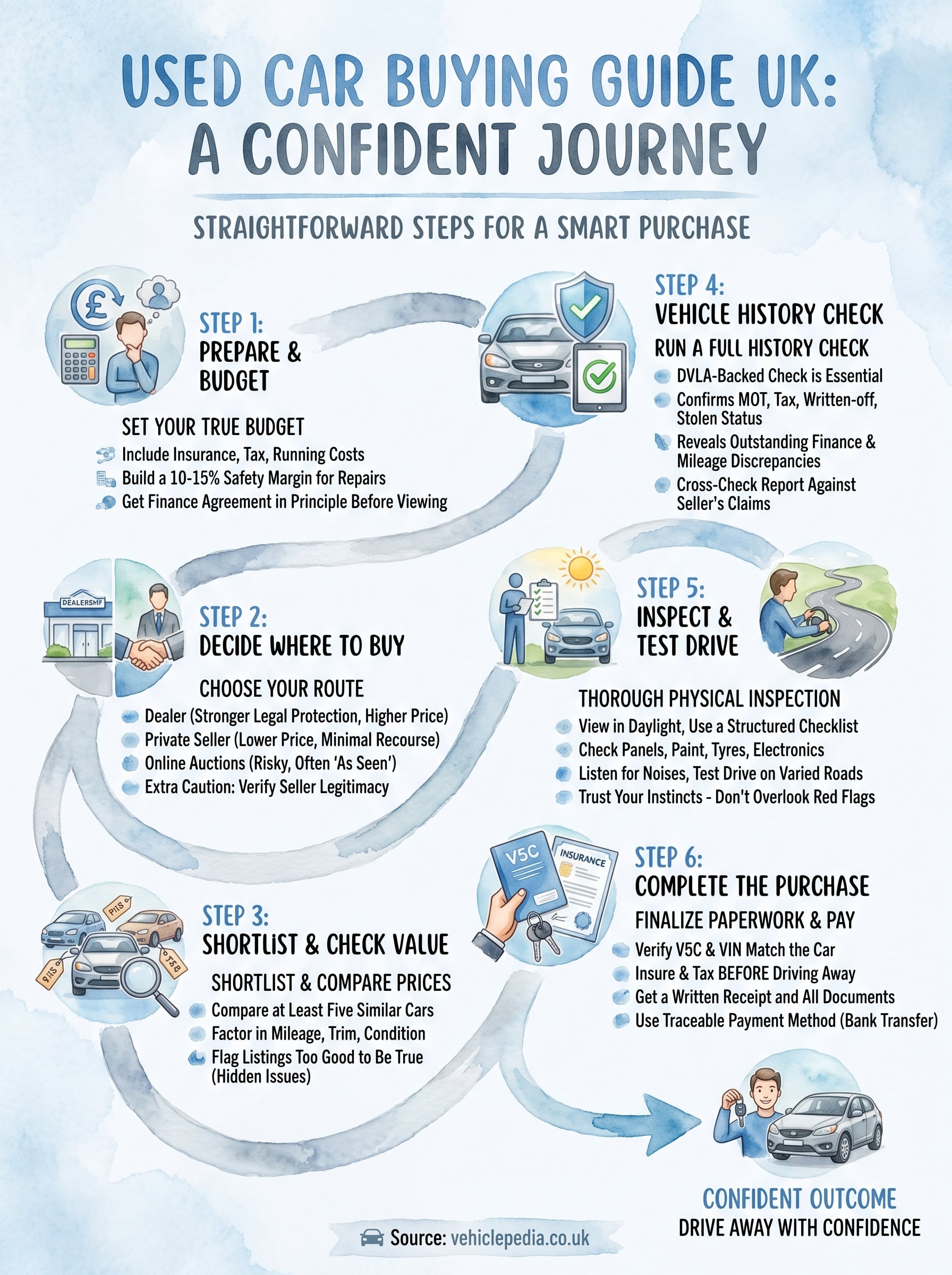 used car buying guide uk infographic
