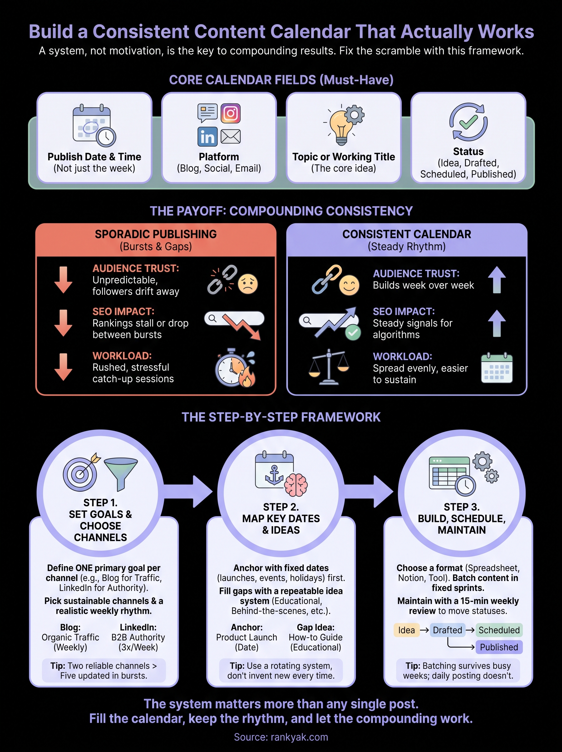 calendar content infographic