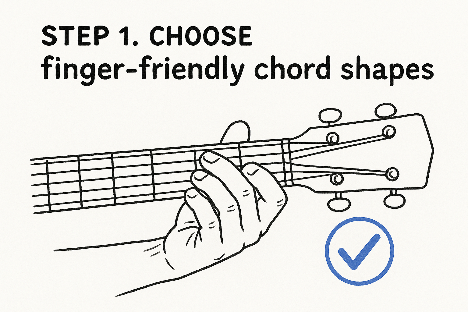 Step 1. Choose finger-friendly chord shapes
