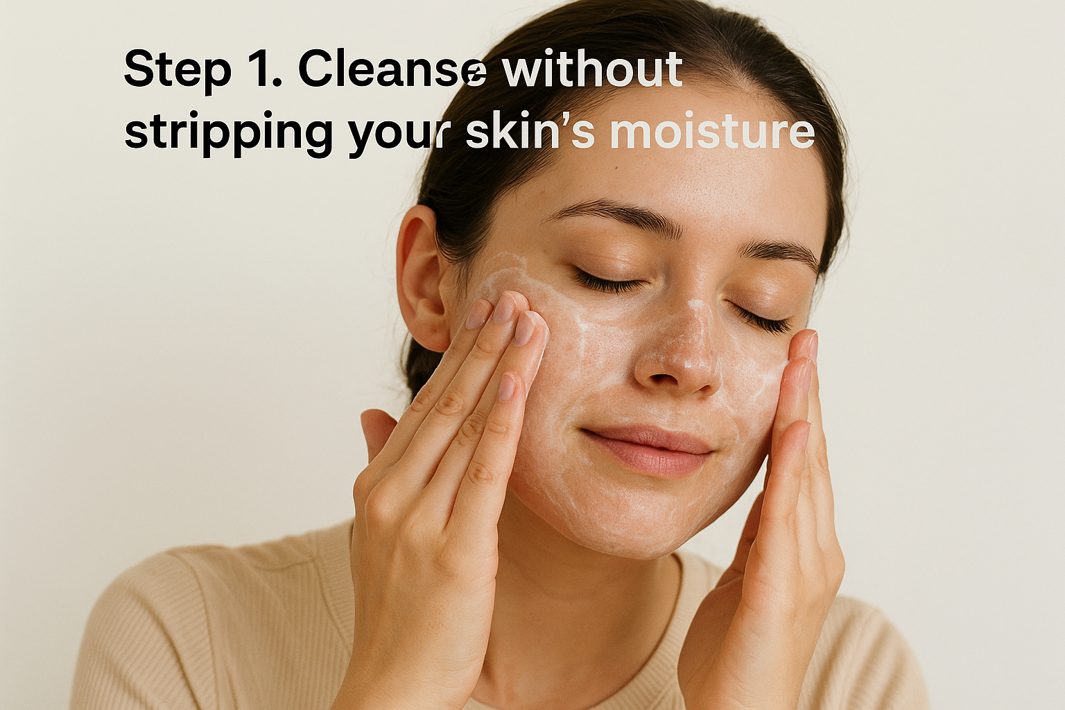 Step 1. Cleanse without stripping your skin's moisture