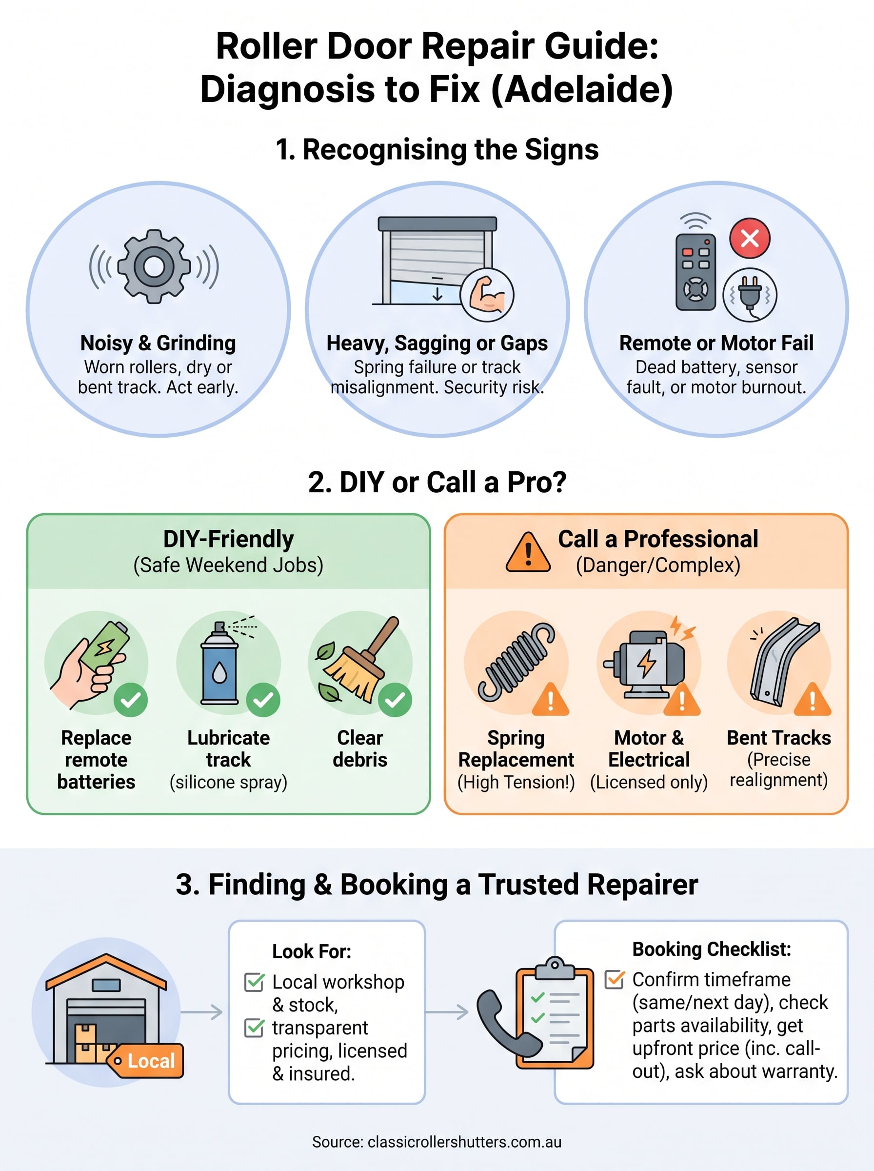 roller door repair adelaide infographic