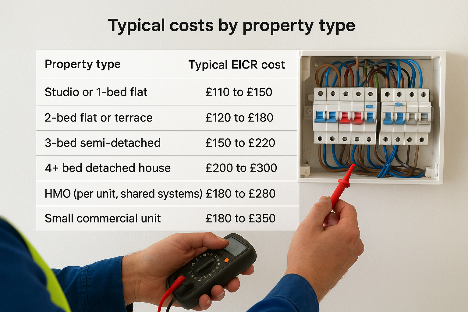 Typical costs by property type