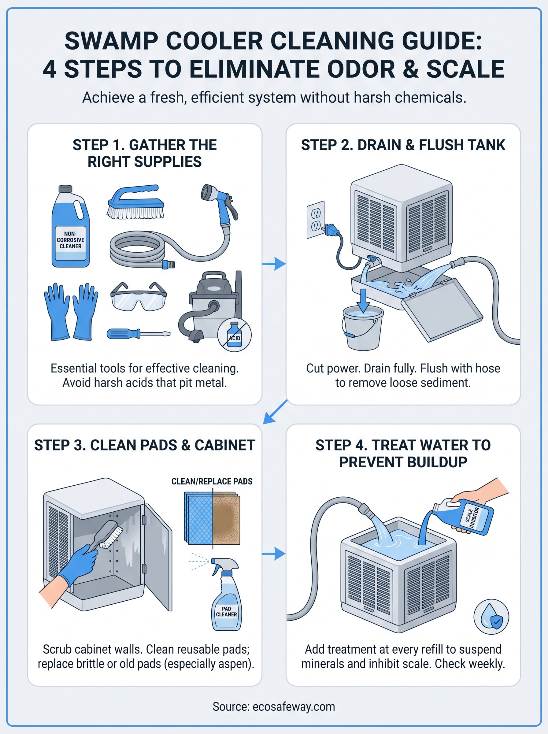 swamp cooler cleaner infographic