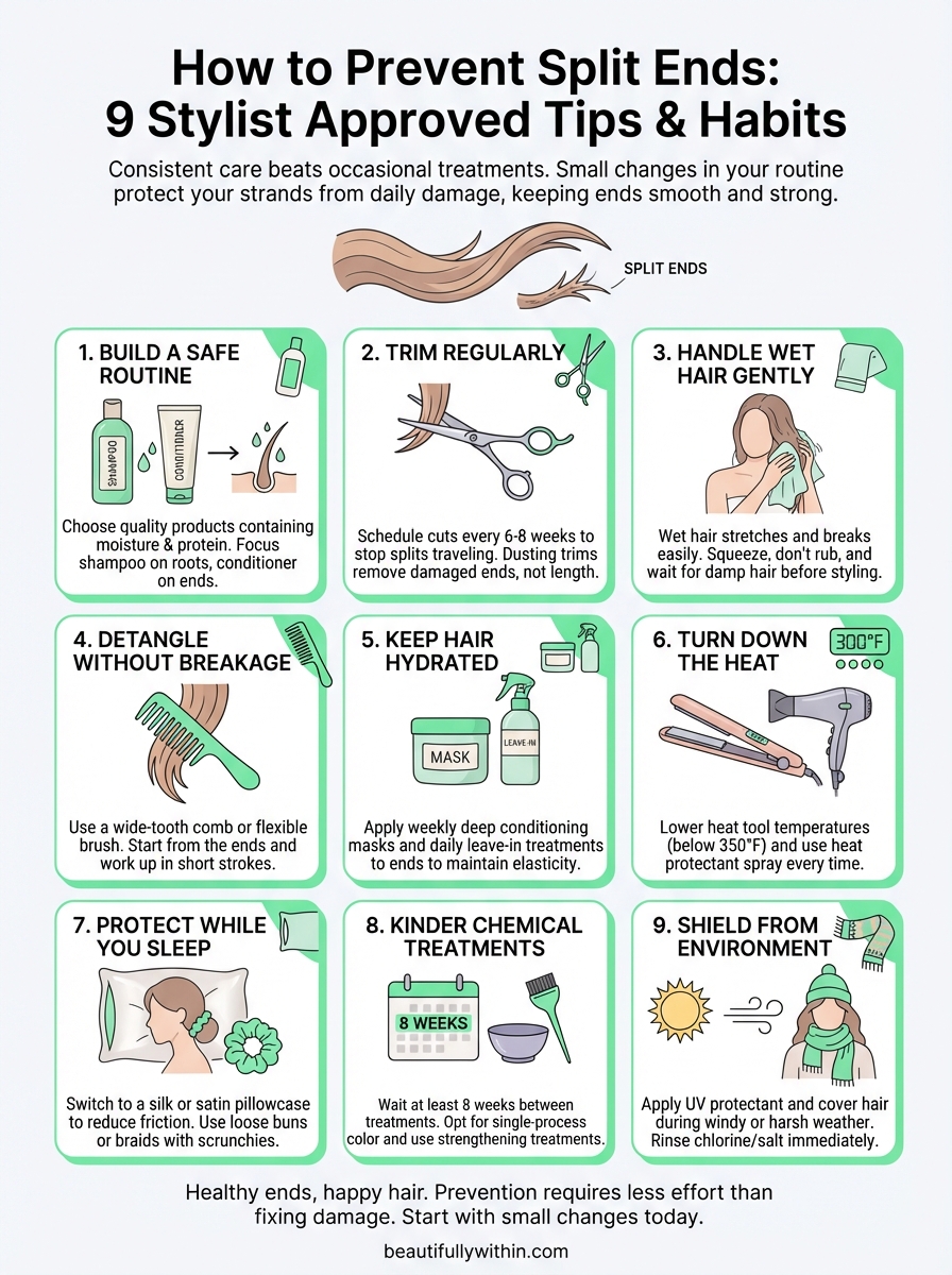 how to prevent split ends infographic