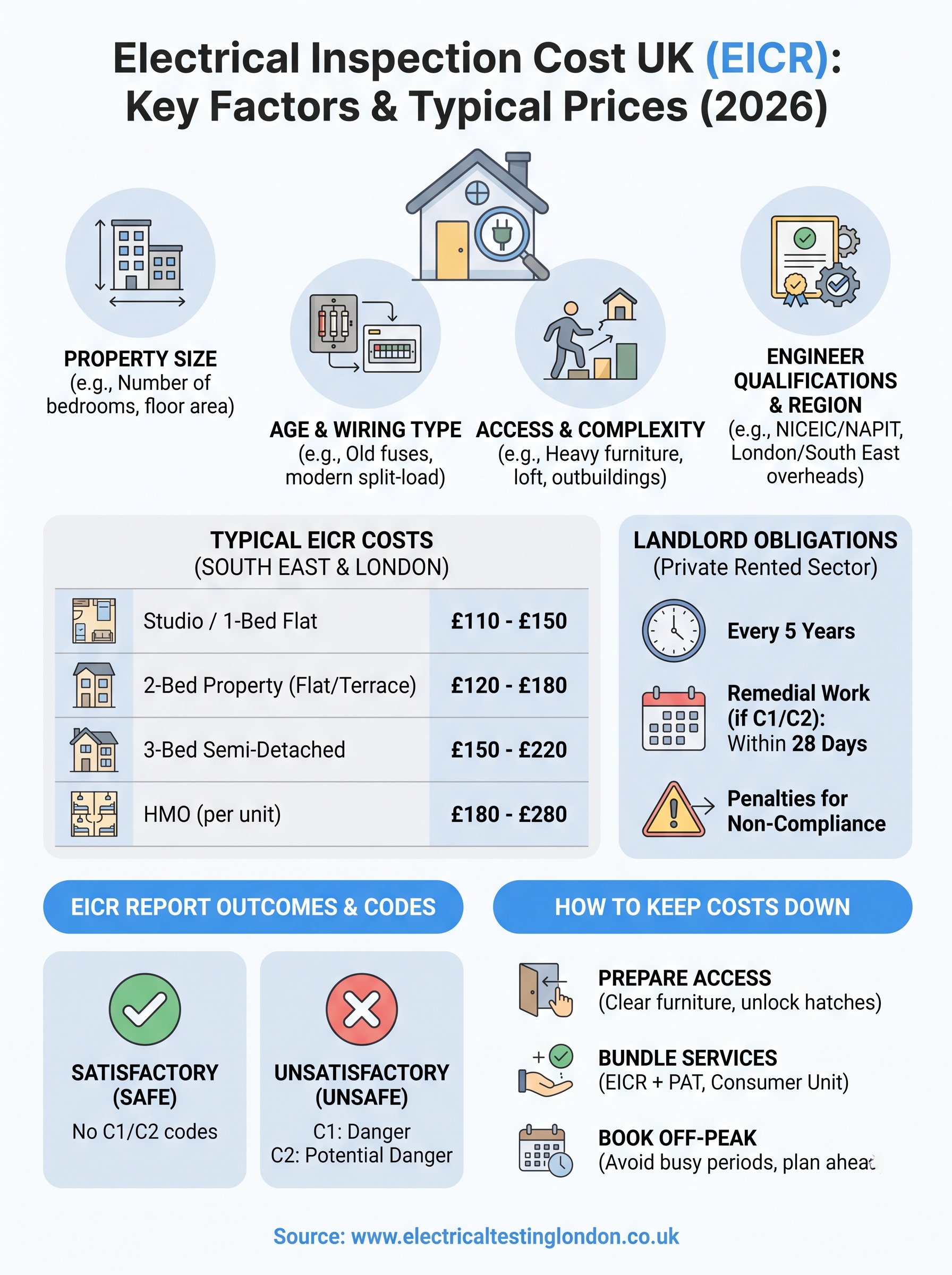 electrical inspection cost uk infographic