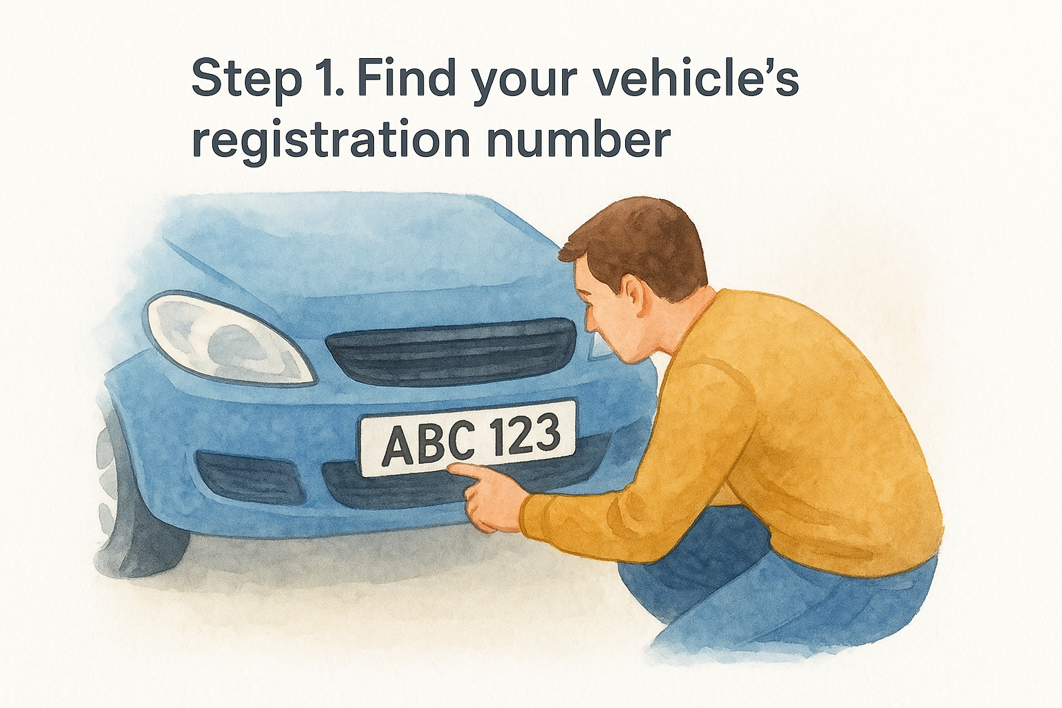 Step 1. Find your vehicle's registration number
