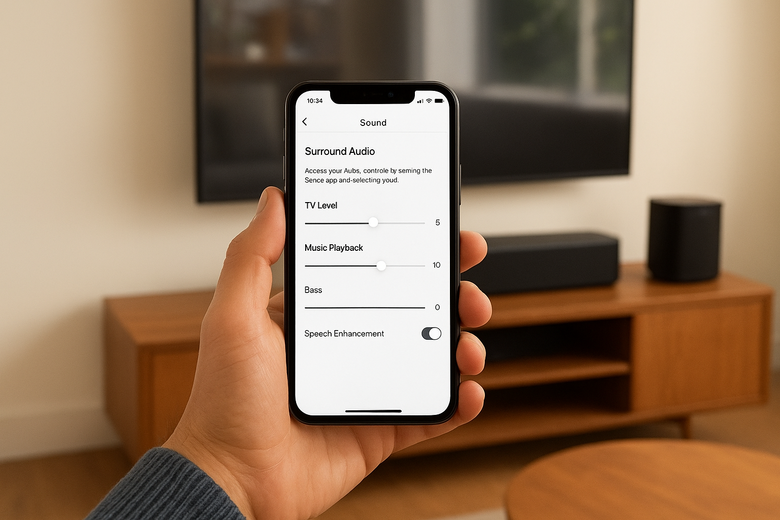 Adjust surround audio settings