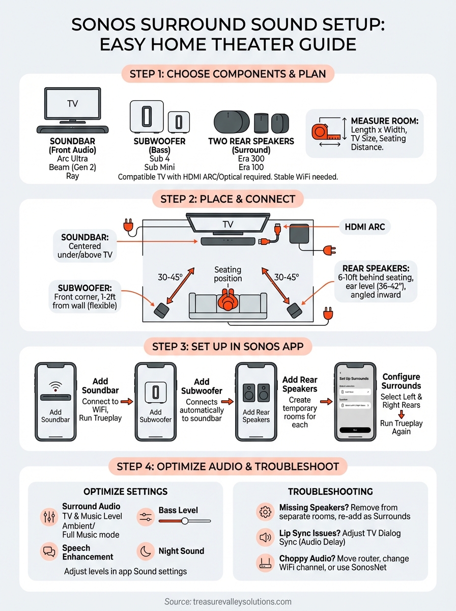 sonos surround sound setup infographic