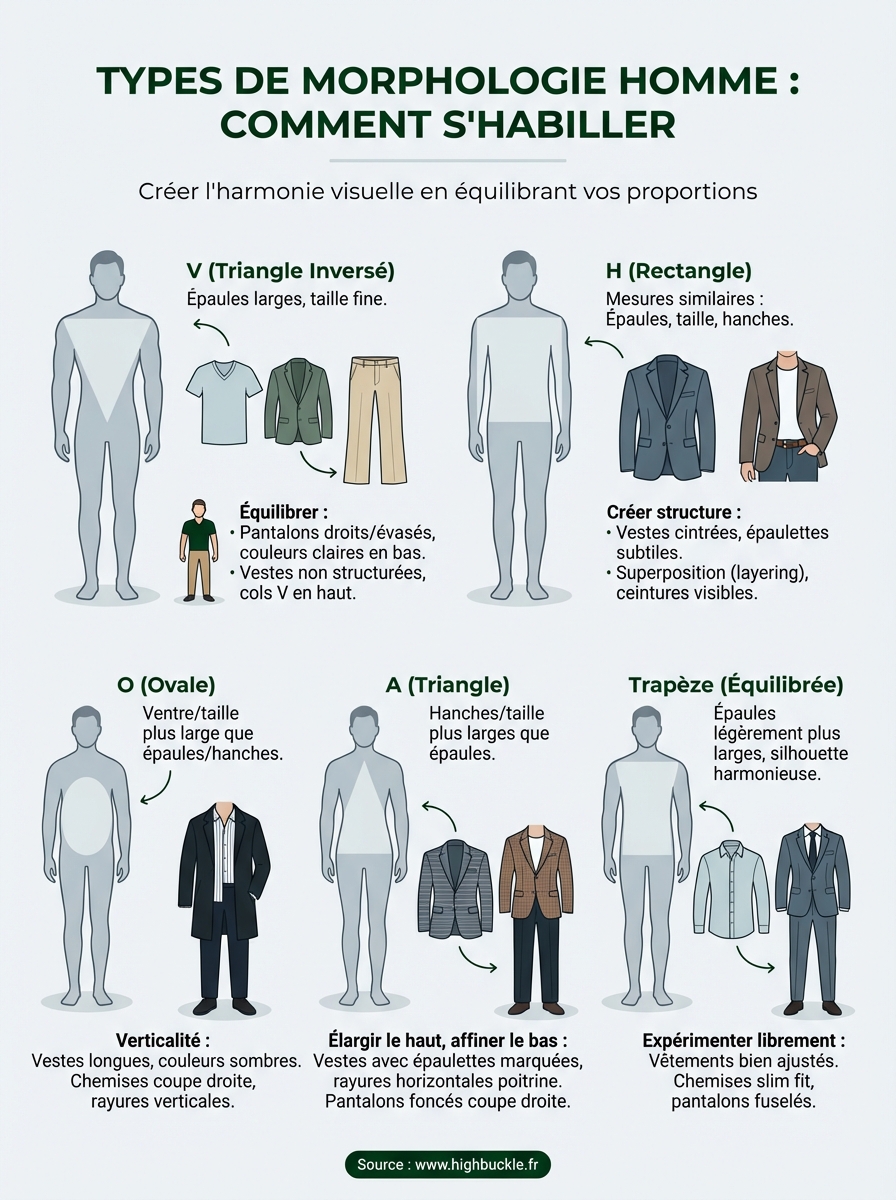 types de morphologie homme infographic