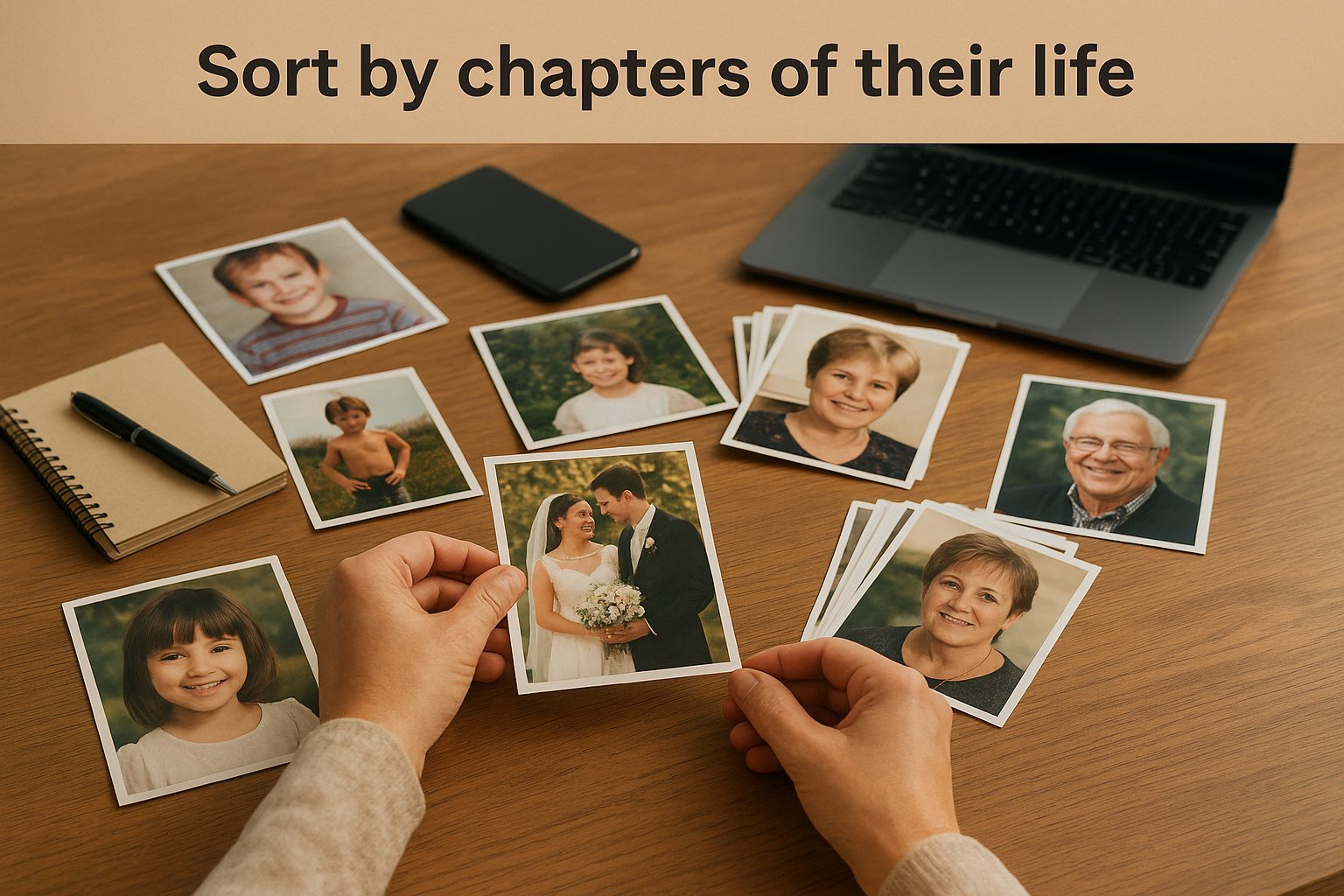 Sort by chapters of their life