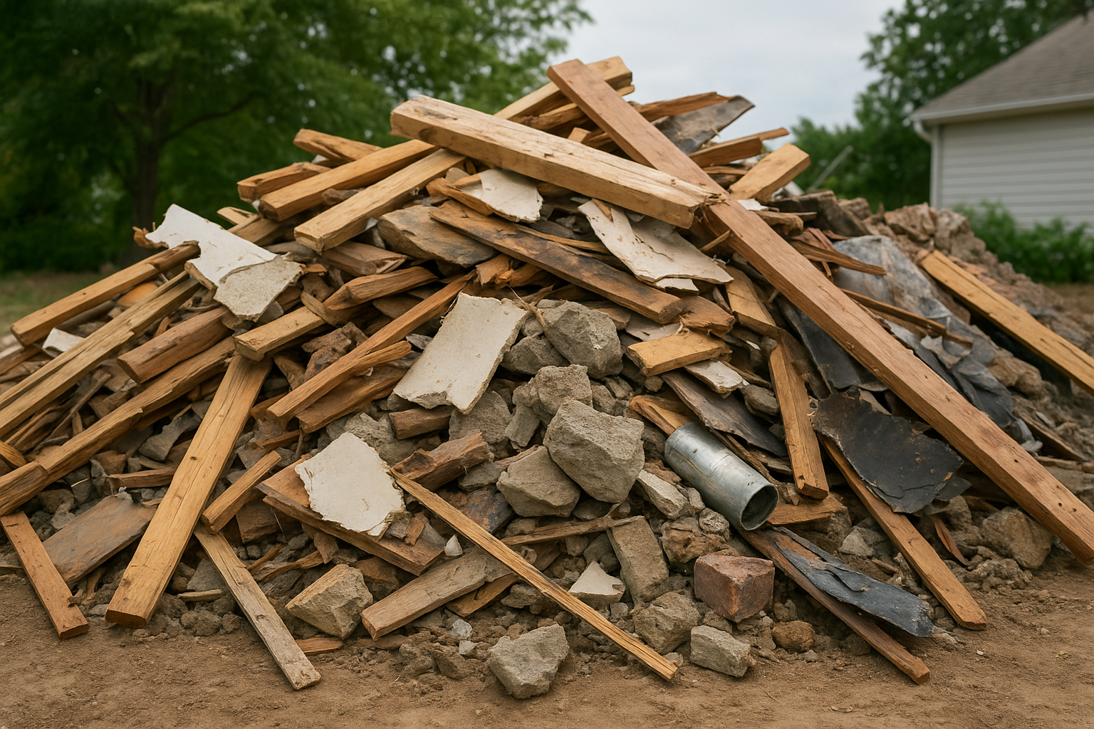 Common materials you'll find in a debris pile