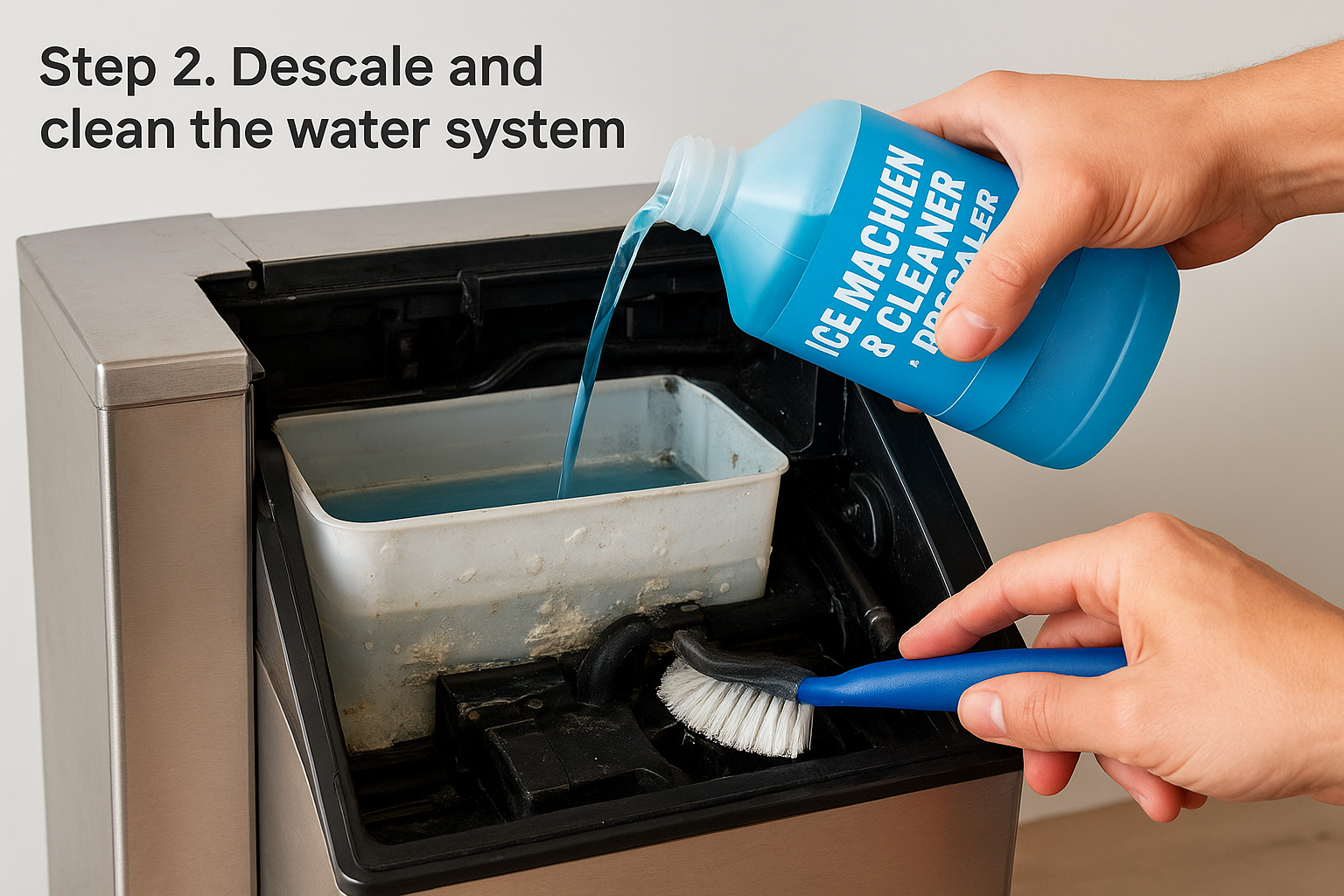 Step 2. Descale and clean the water system