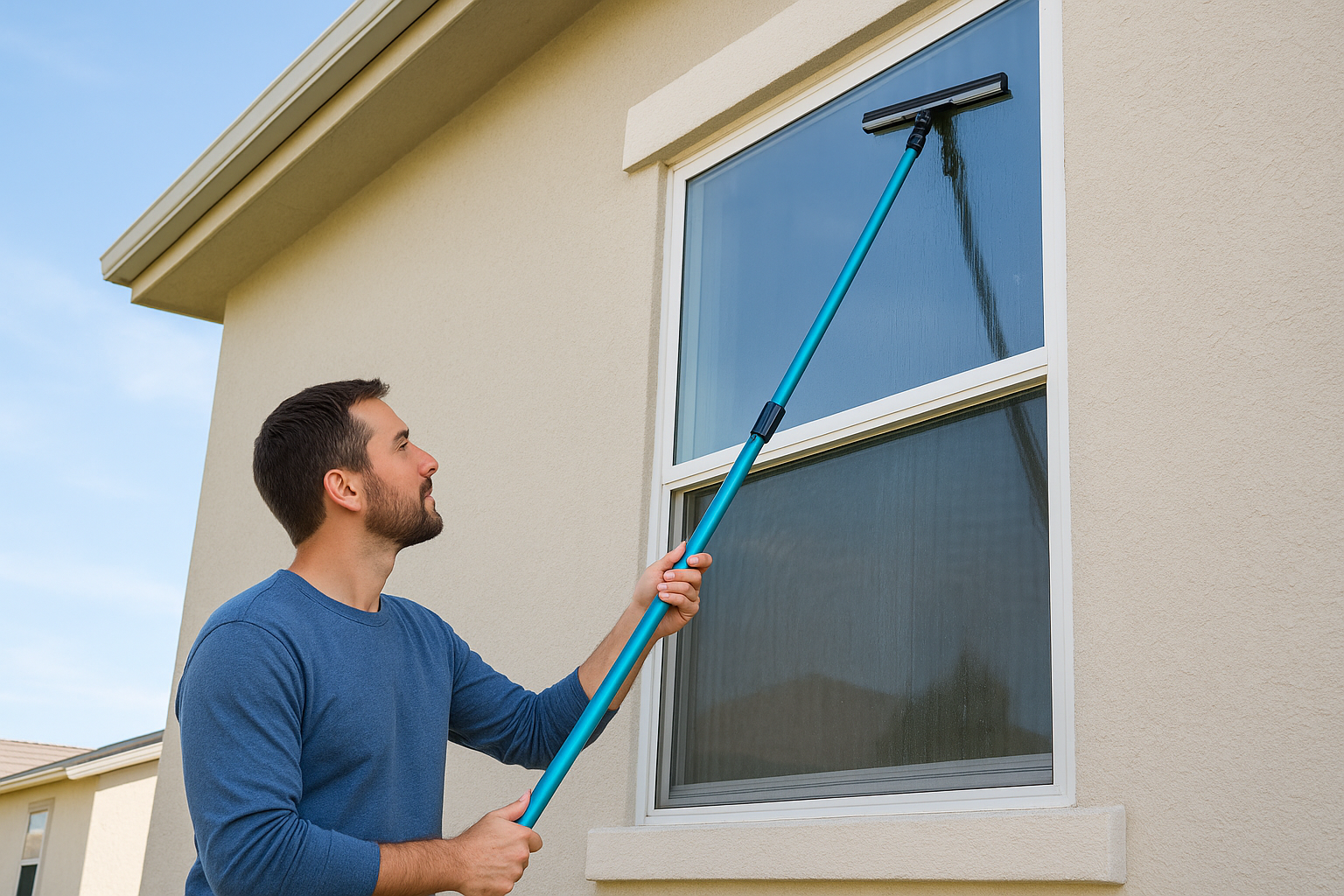 5. Extension pole squeegees for high and hard-to-reach windows
