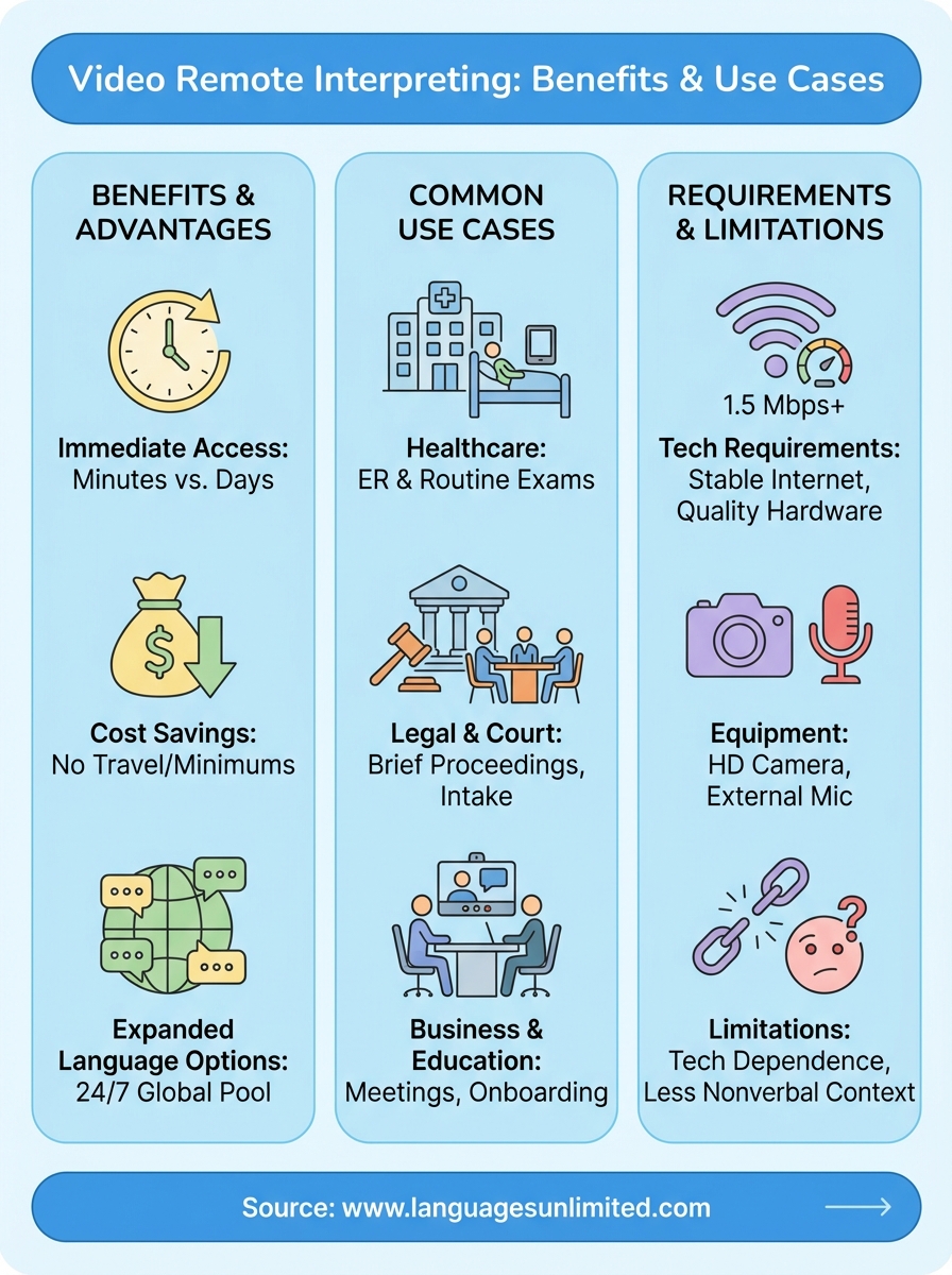 what is video remote interpreting infographic