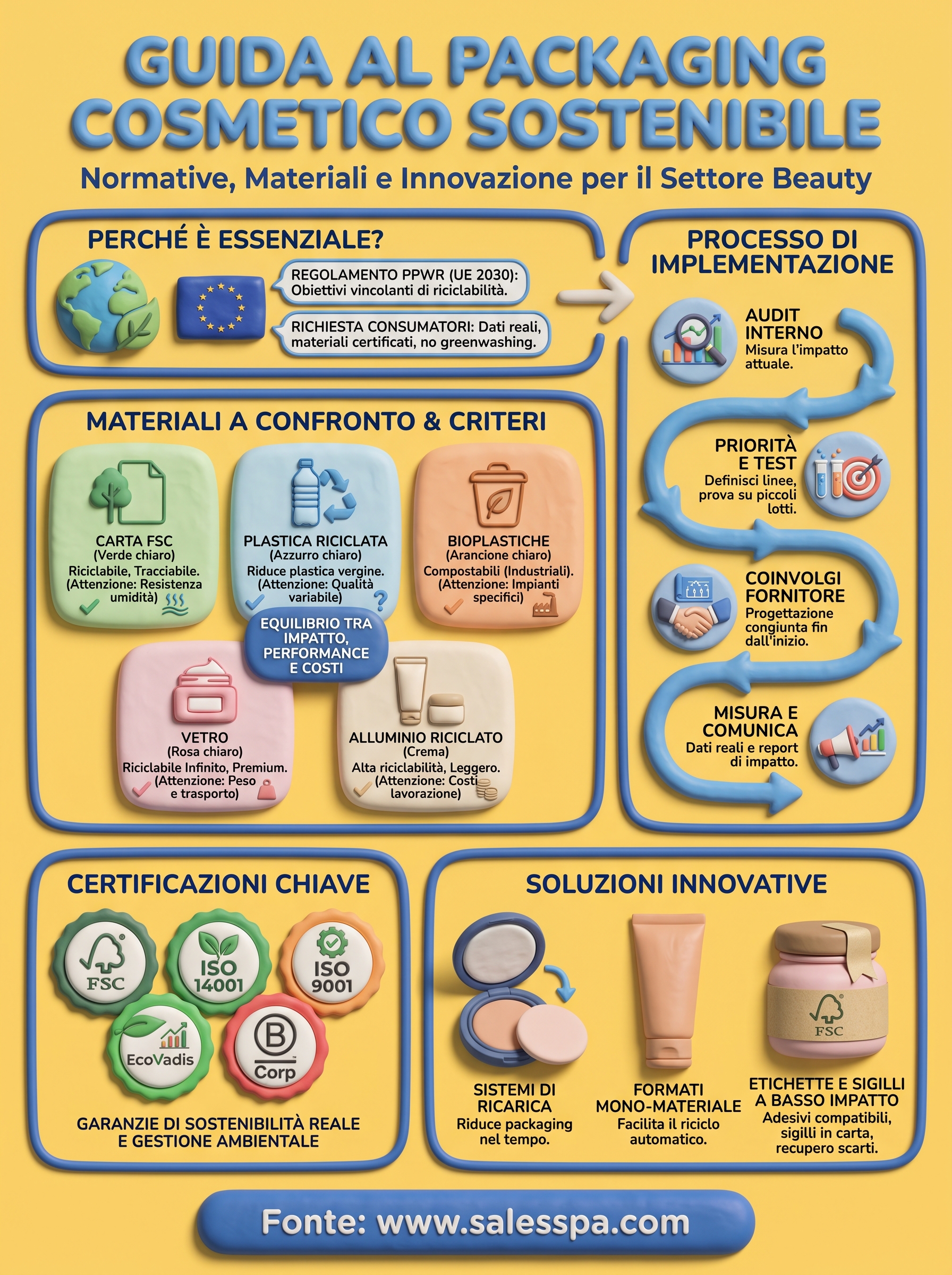 packaging cosmetico sostenibile infographic