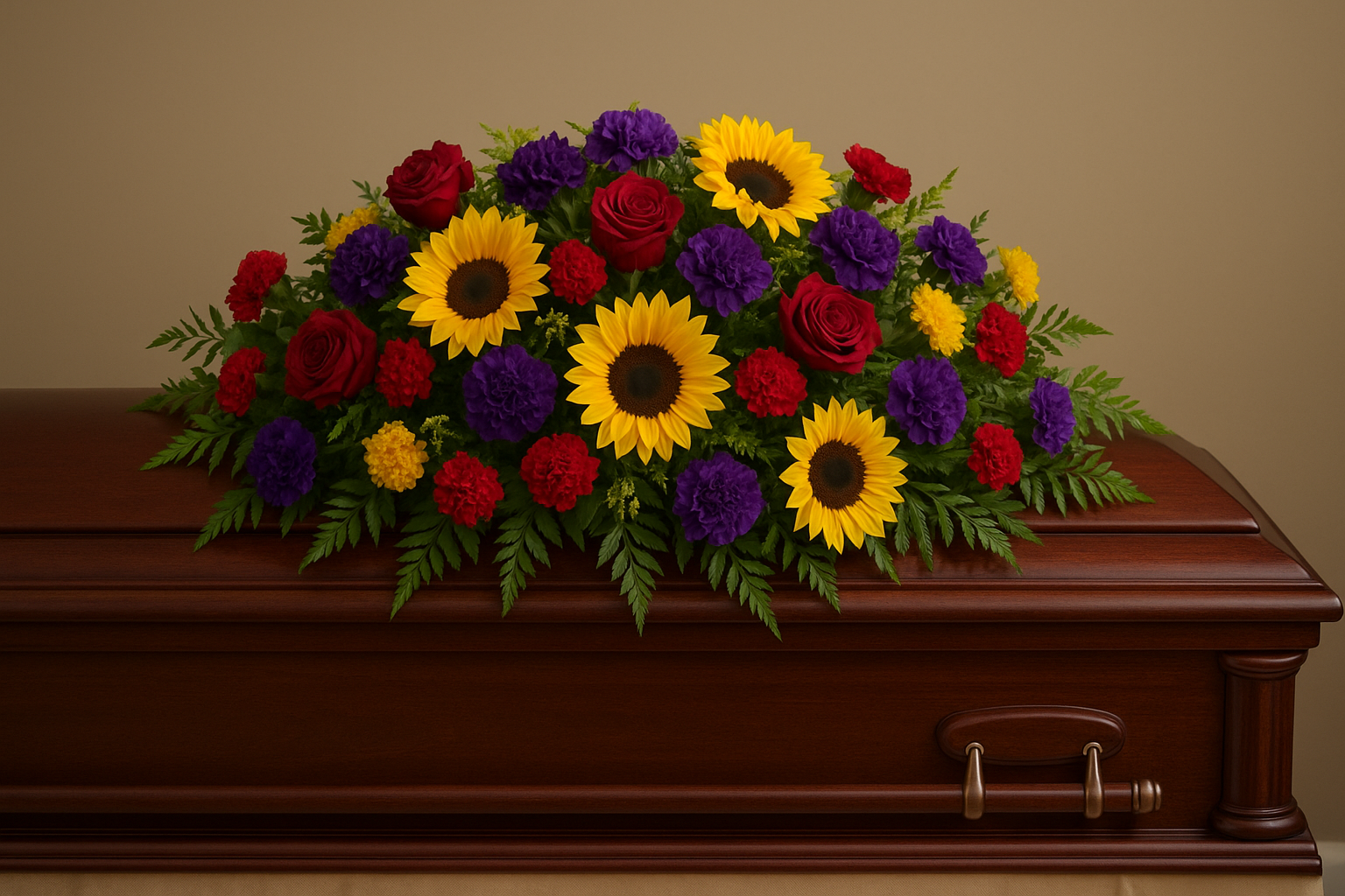 3. Personalize a casket spray with favorite colors