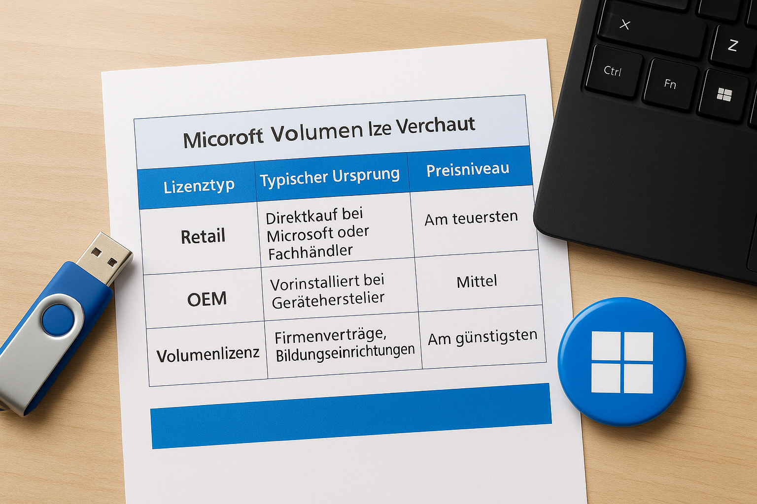 OEM-, Retail- und Volumenlizenz im Vergleich