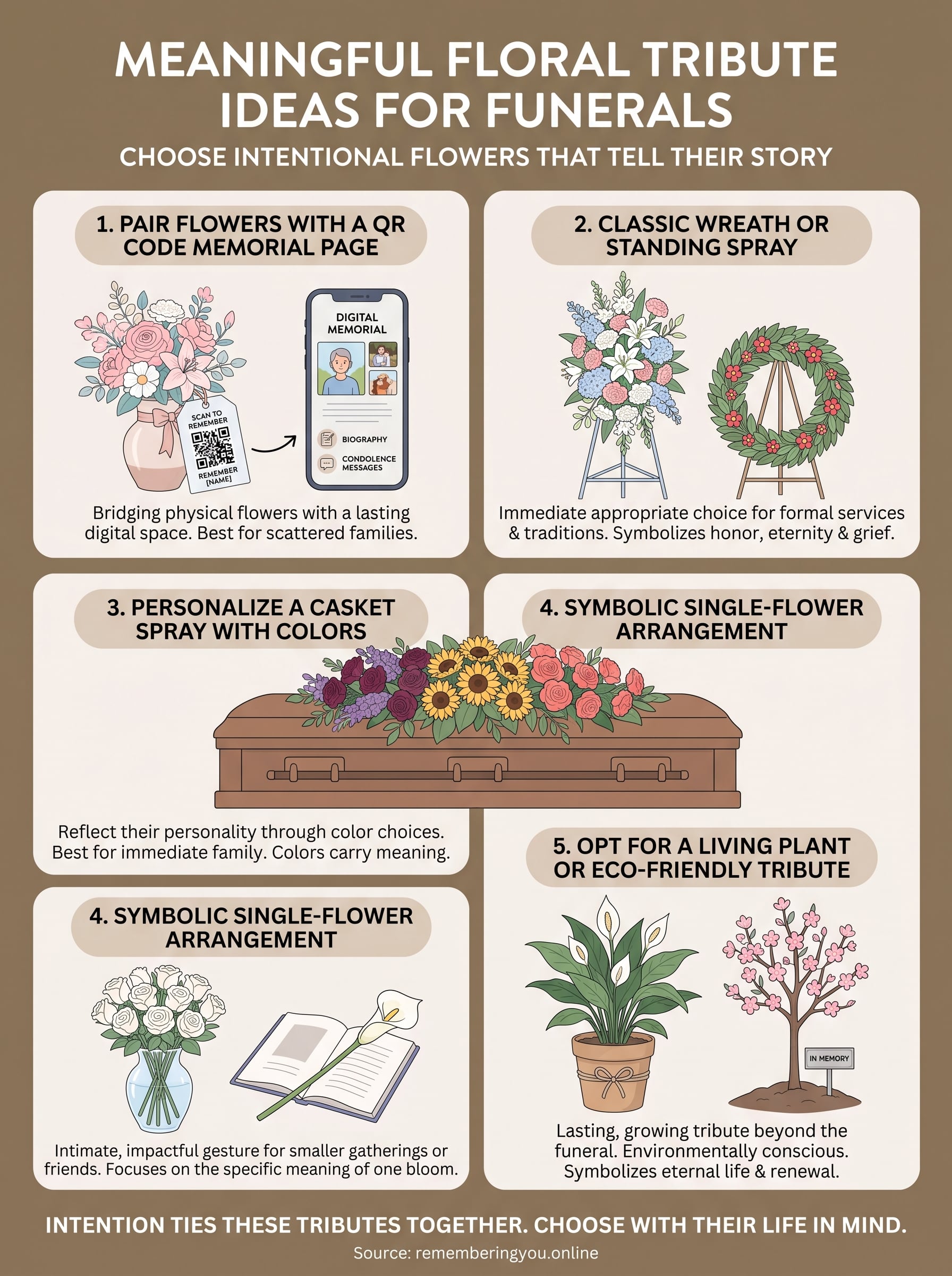 floral tribute ideas infographic