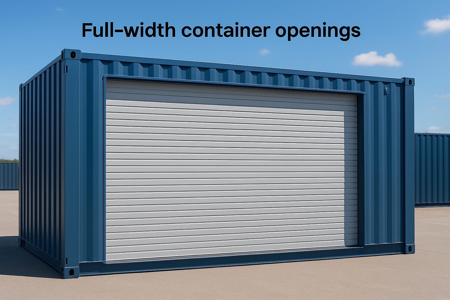 Full-width container openings