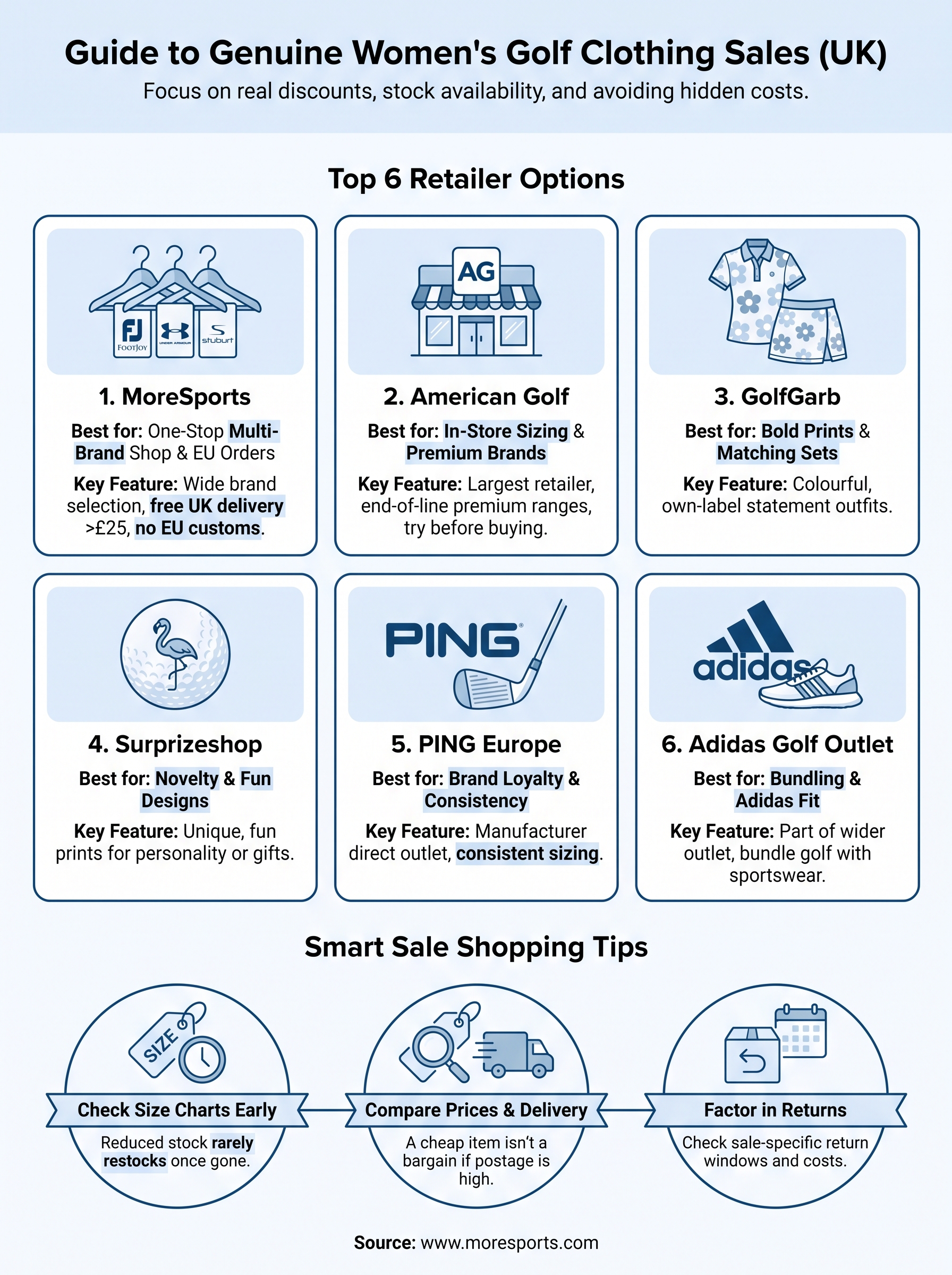women's golf clothing sale infographic