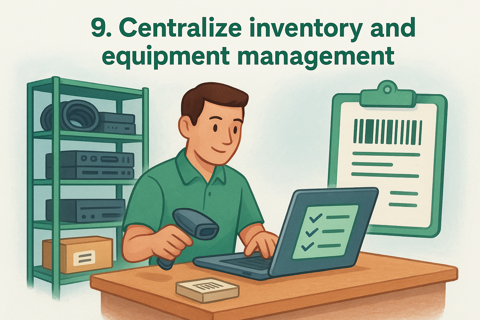 9. Centralize inventory and equipment management