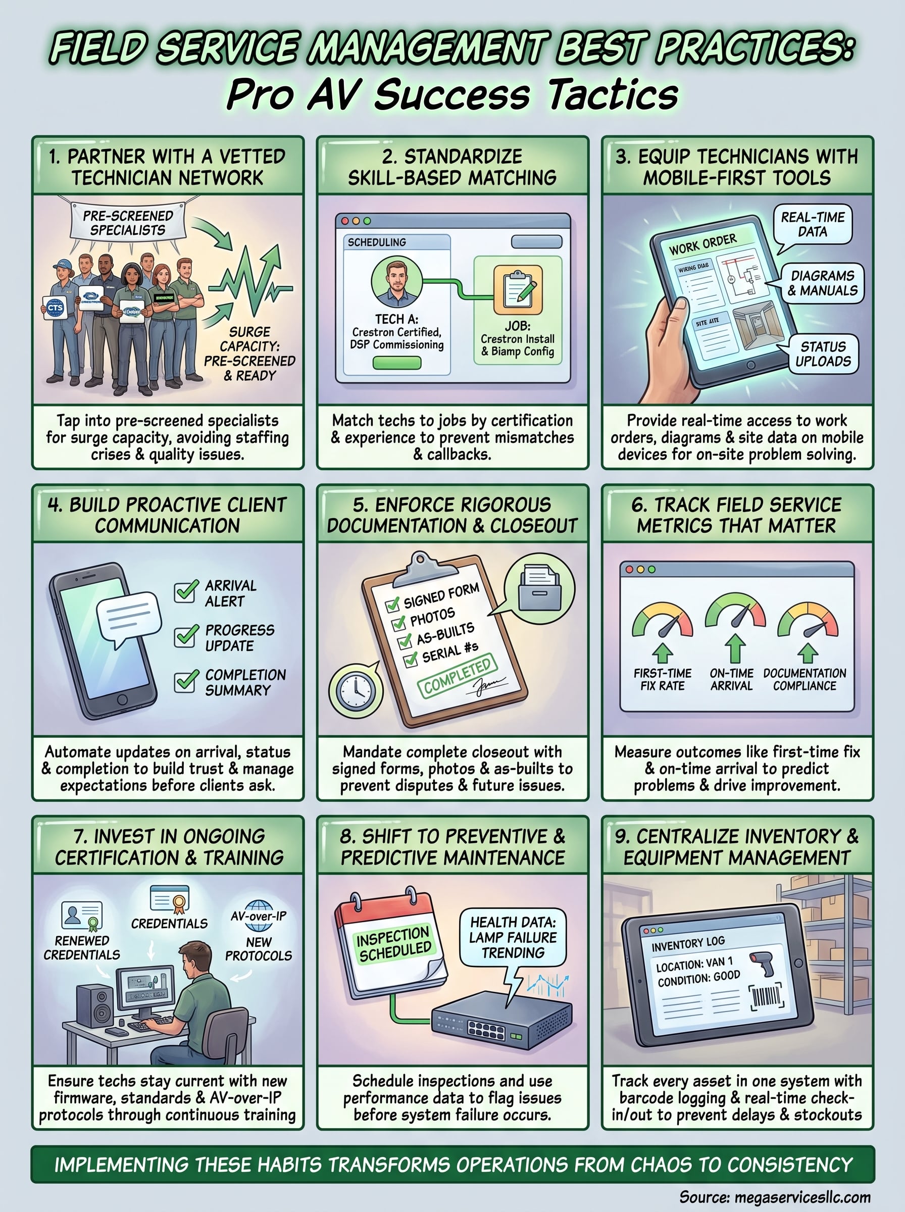 field service management best practices infographic