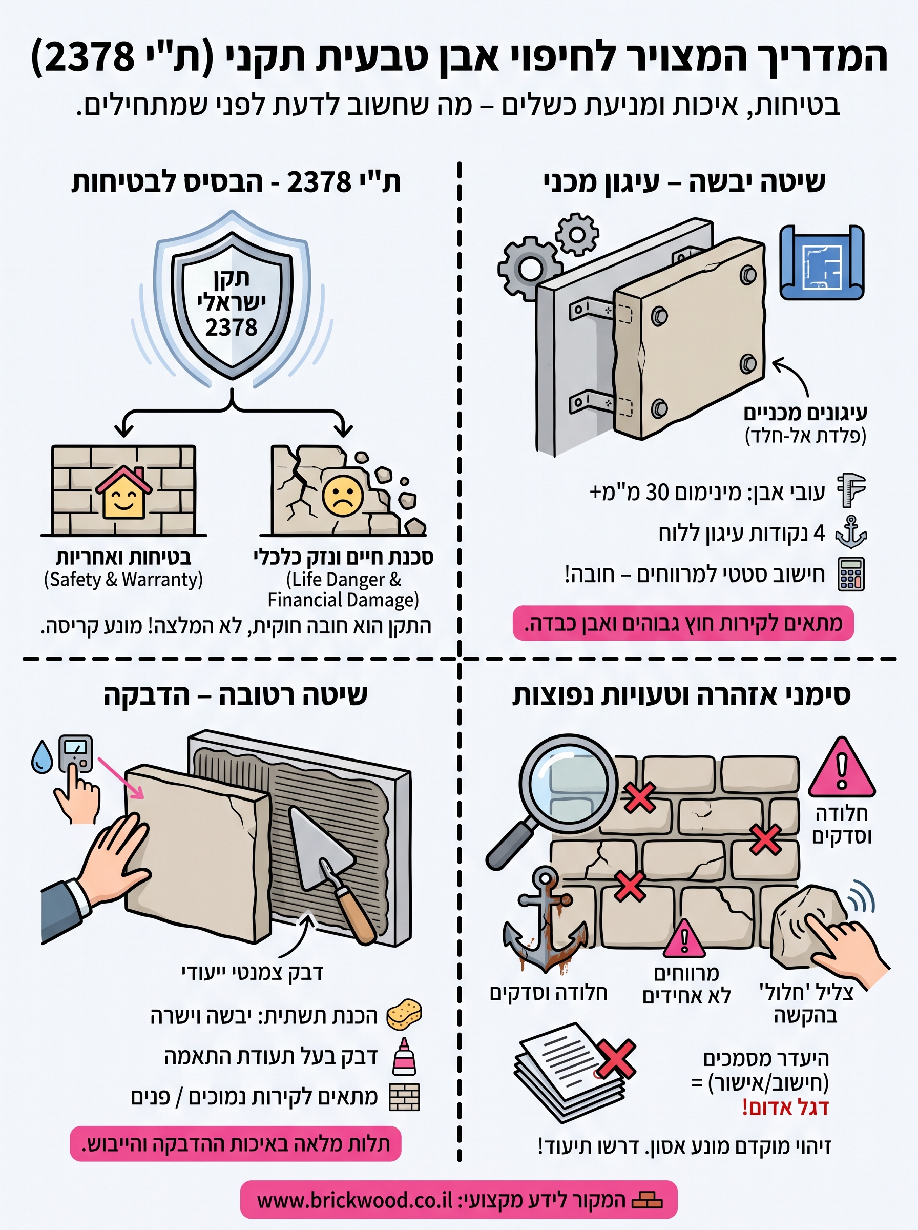 חיפוי אבן בשיטה יבשה תקן infographic