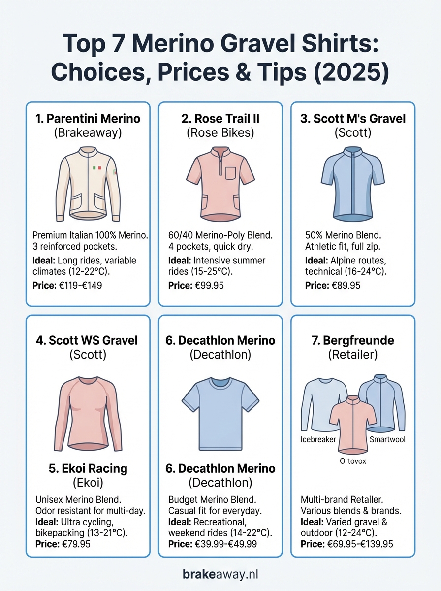 merino gravel shirt infographic