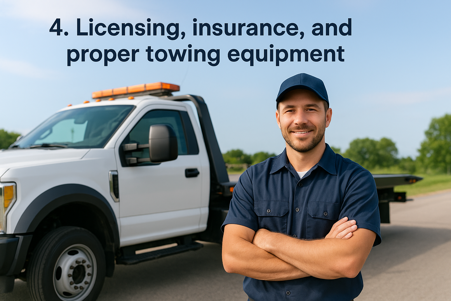4. Licensing, insurance, and proper towing equipment