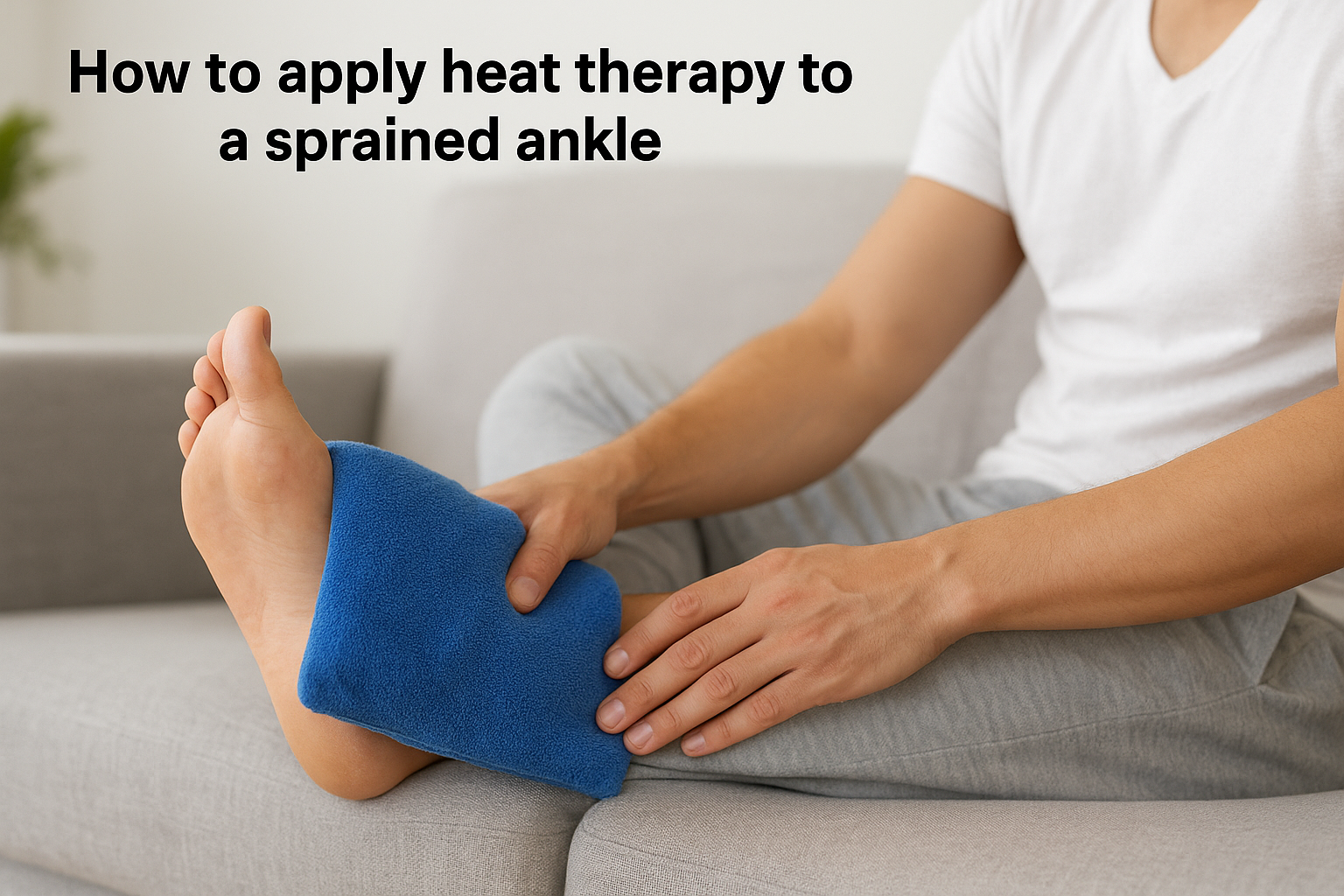 How to apply heat therapy to a sprained ankle