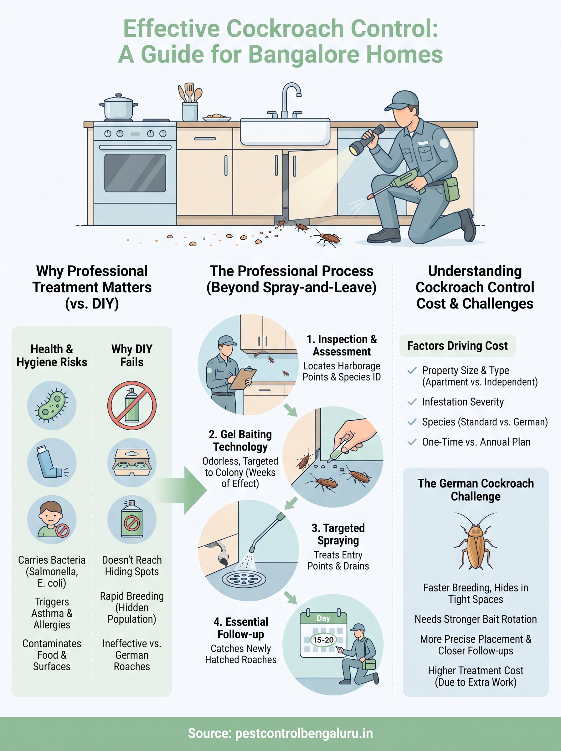 Cockroach Pest Control Near You: Cost and What to Expect 3 pest control for roaches near me infographic