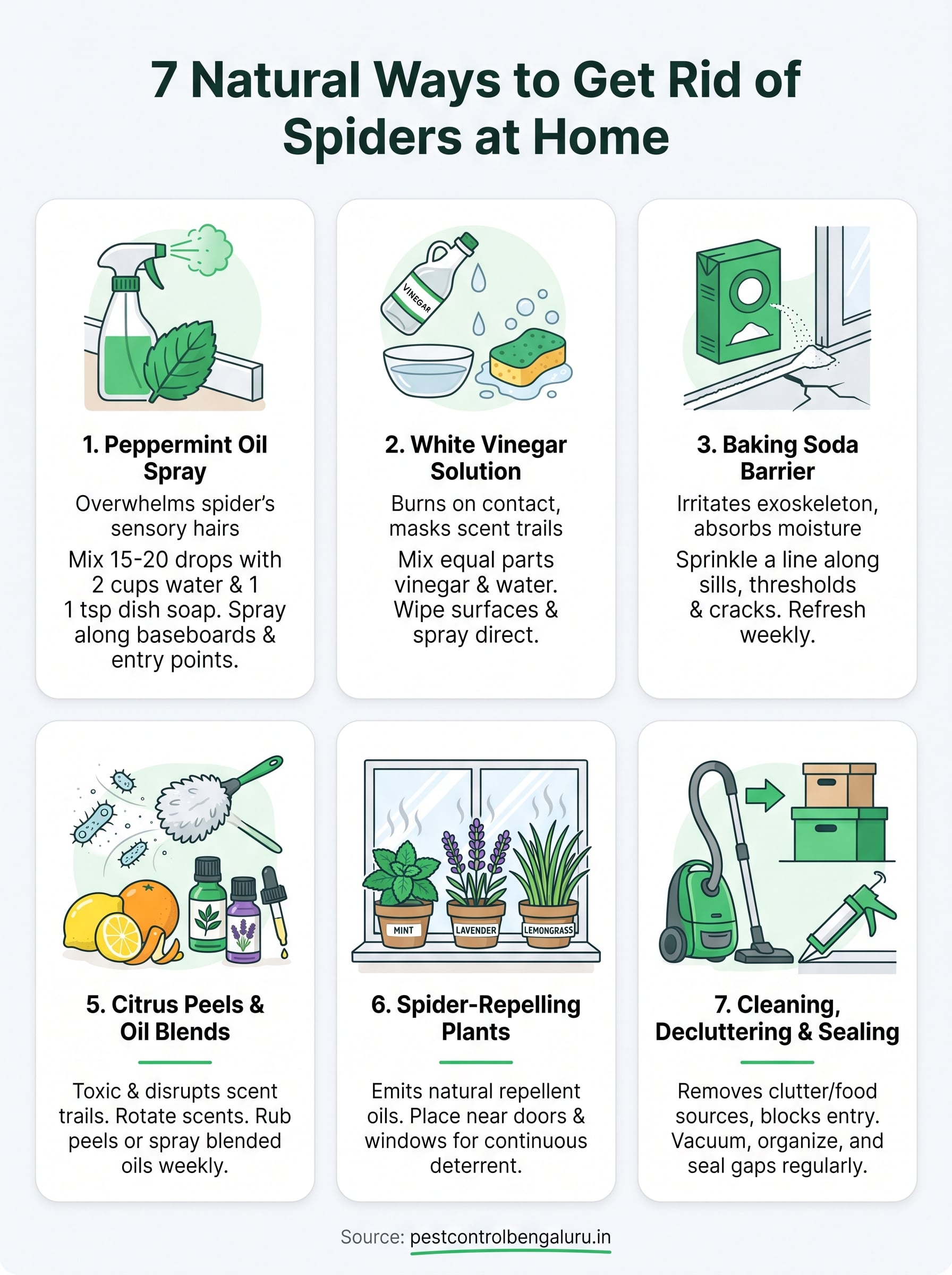 How to Get Rid of Spiders at Home: 7 Natural Remedies 3 how to get rid of spiders at home infographic